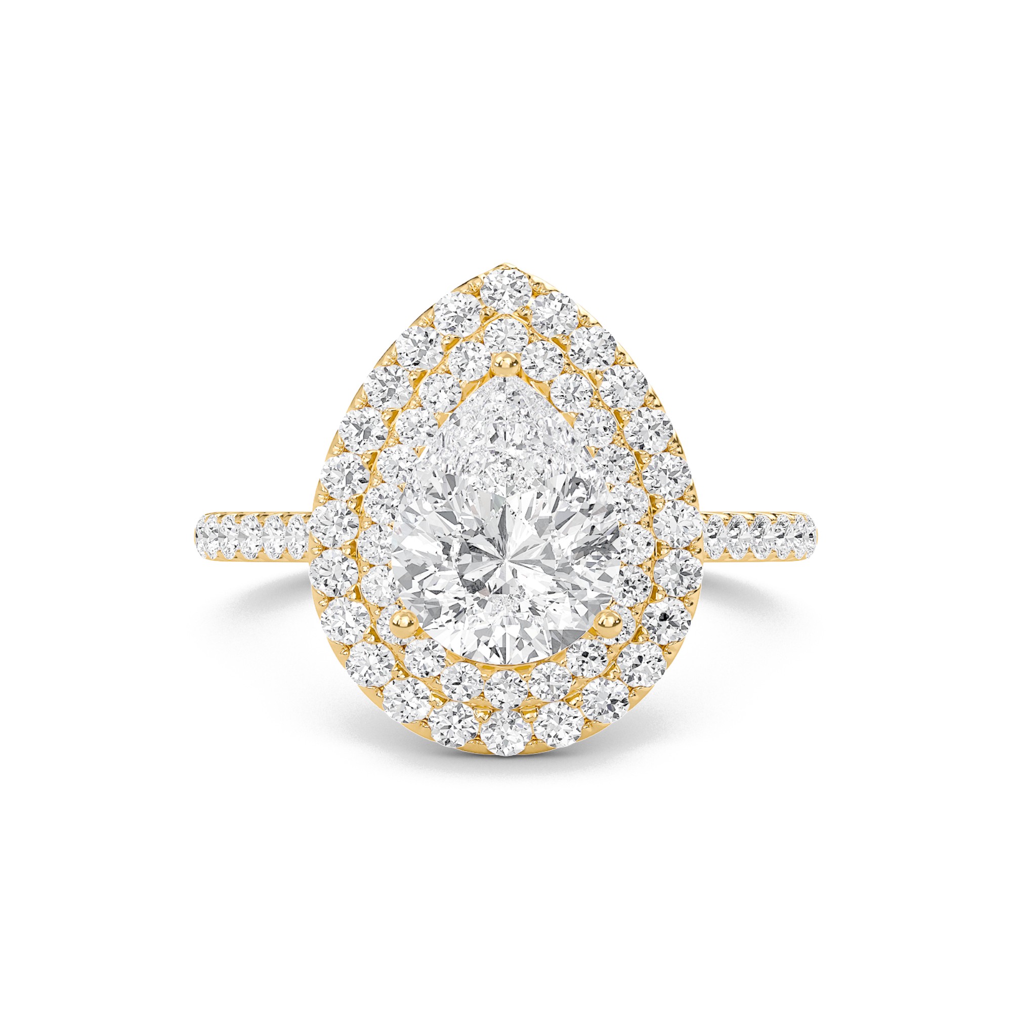 Pear Double Halo Engagement Ring
