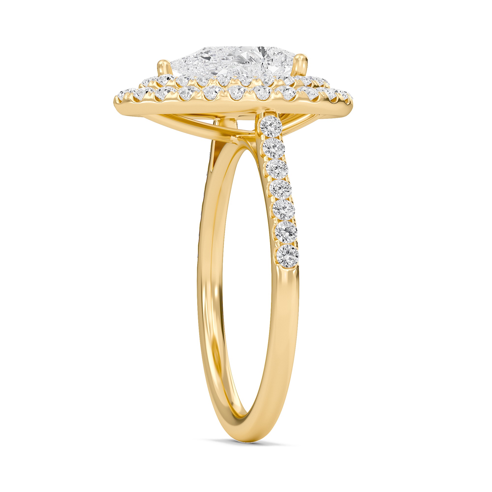 Pear Double Halo Engagement Ring