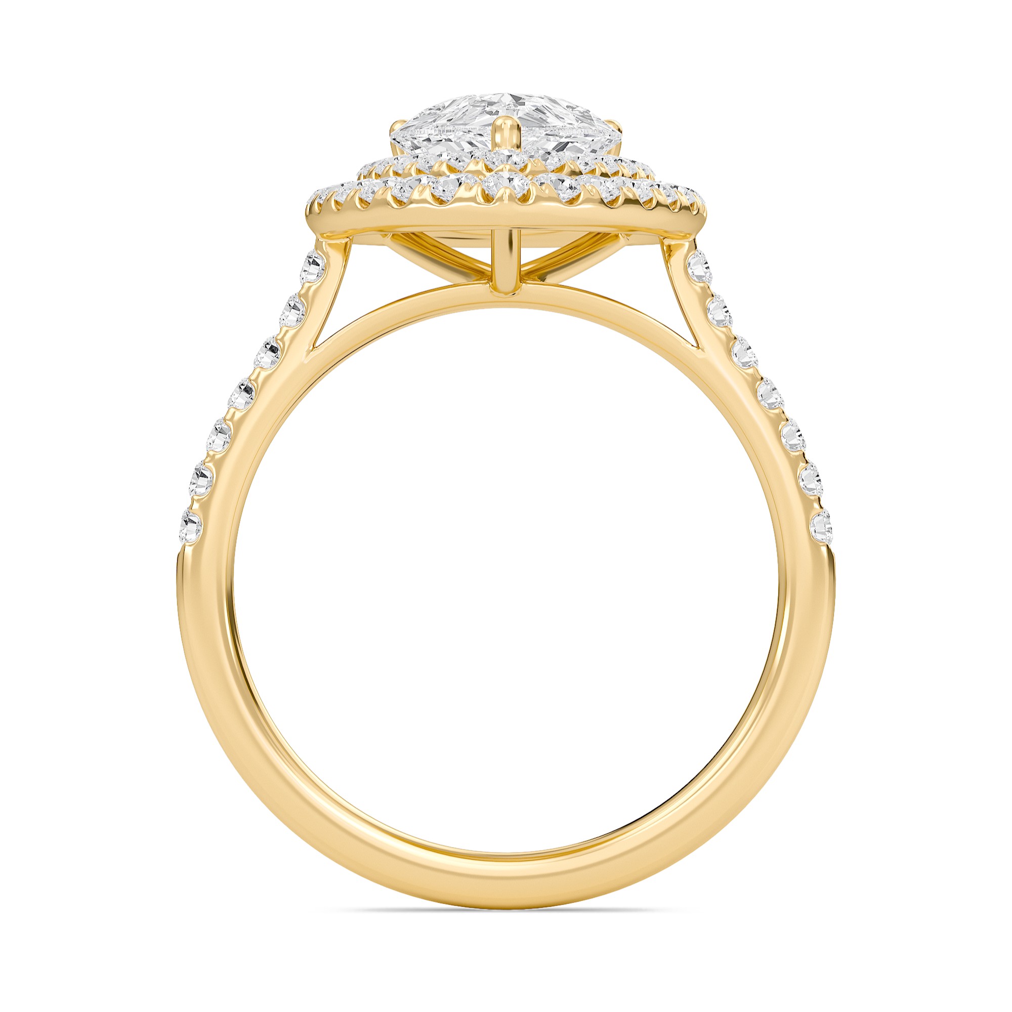 Pear Double Halo Engagement Ring