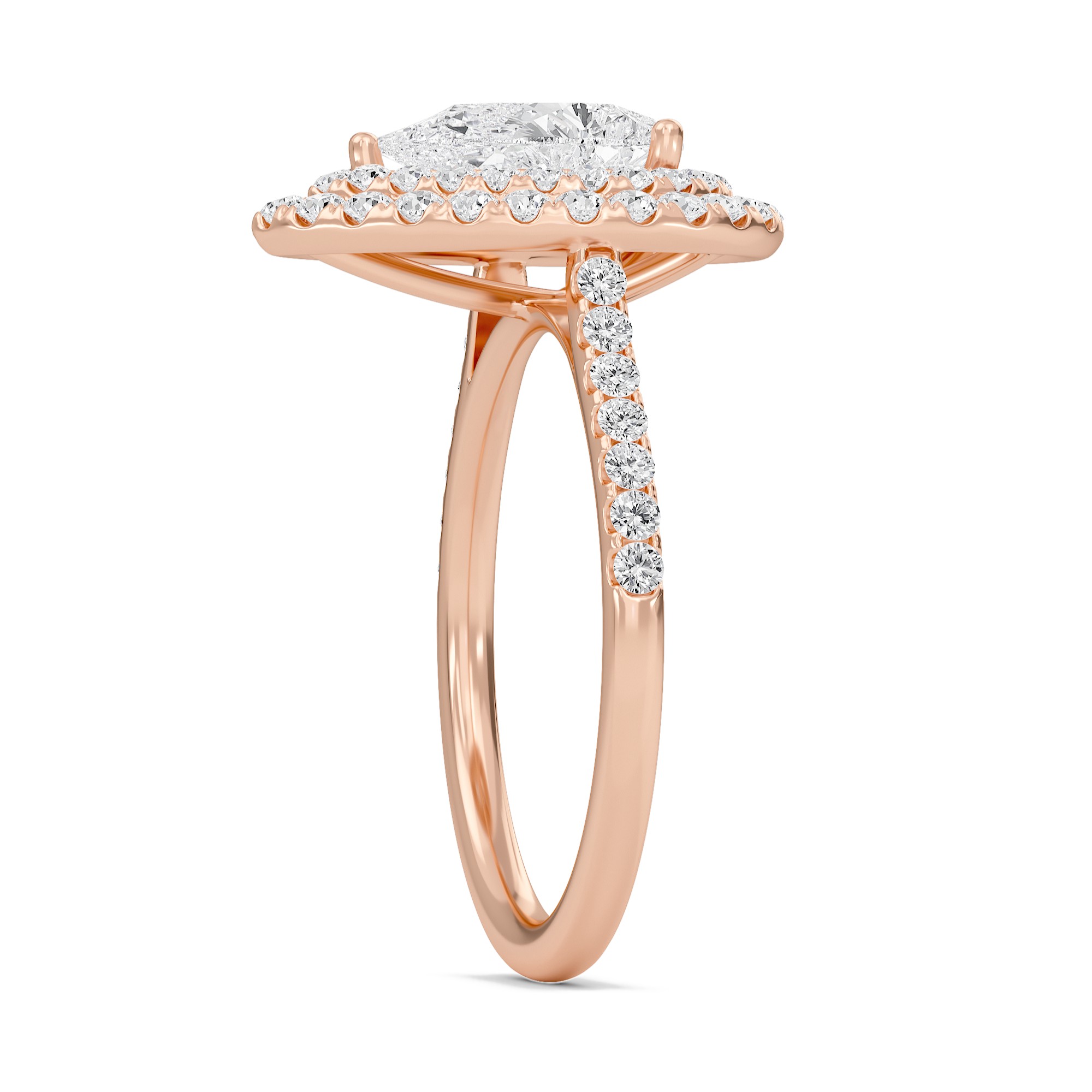 Pear Double Halo Engagement Ring