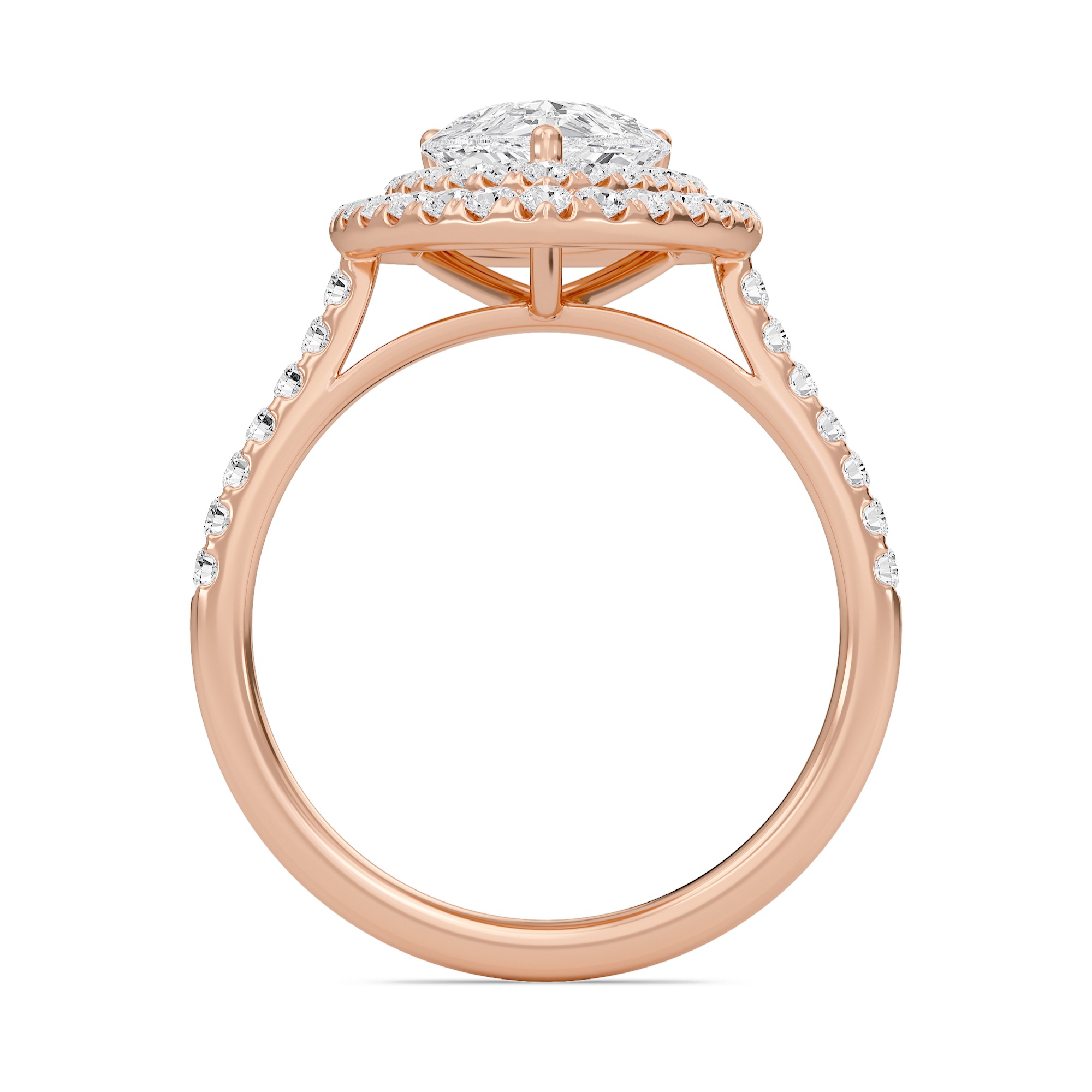 Pear Double Halo Engagement Ring