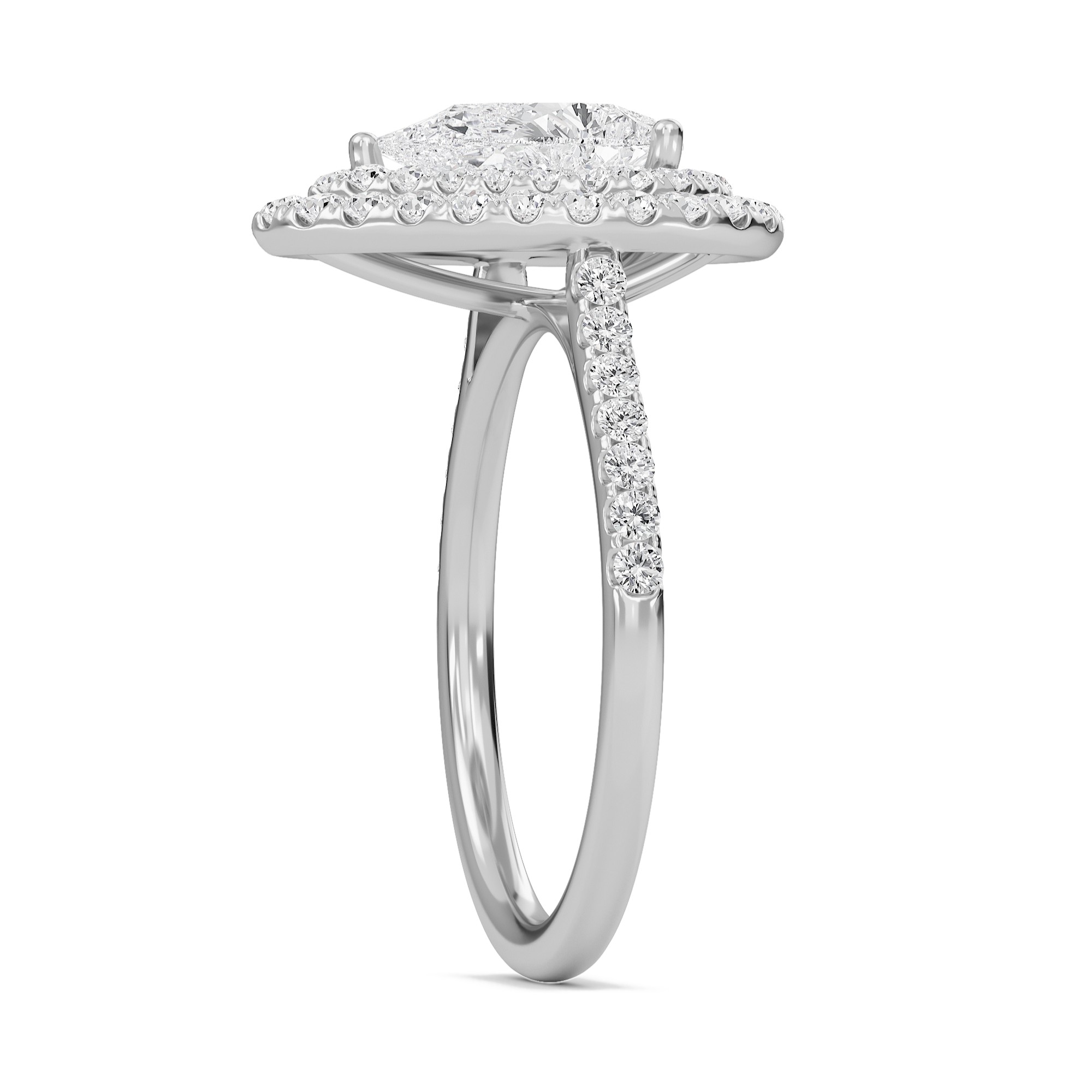 Pear Double Halo Engagement Ring