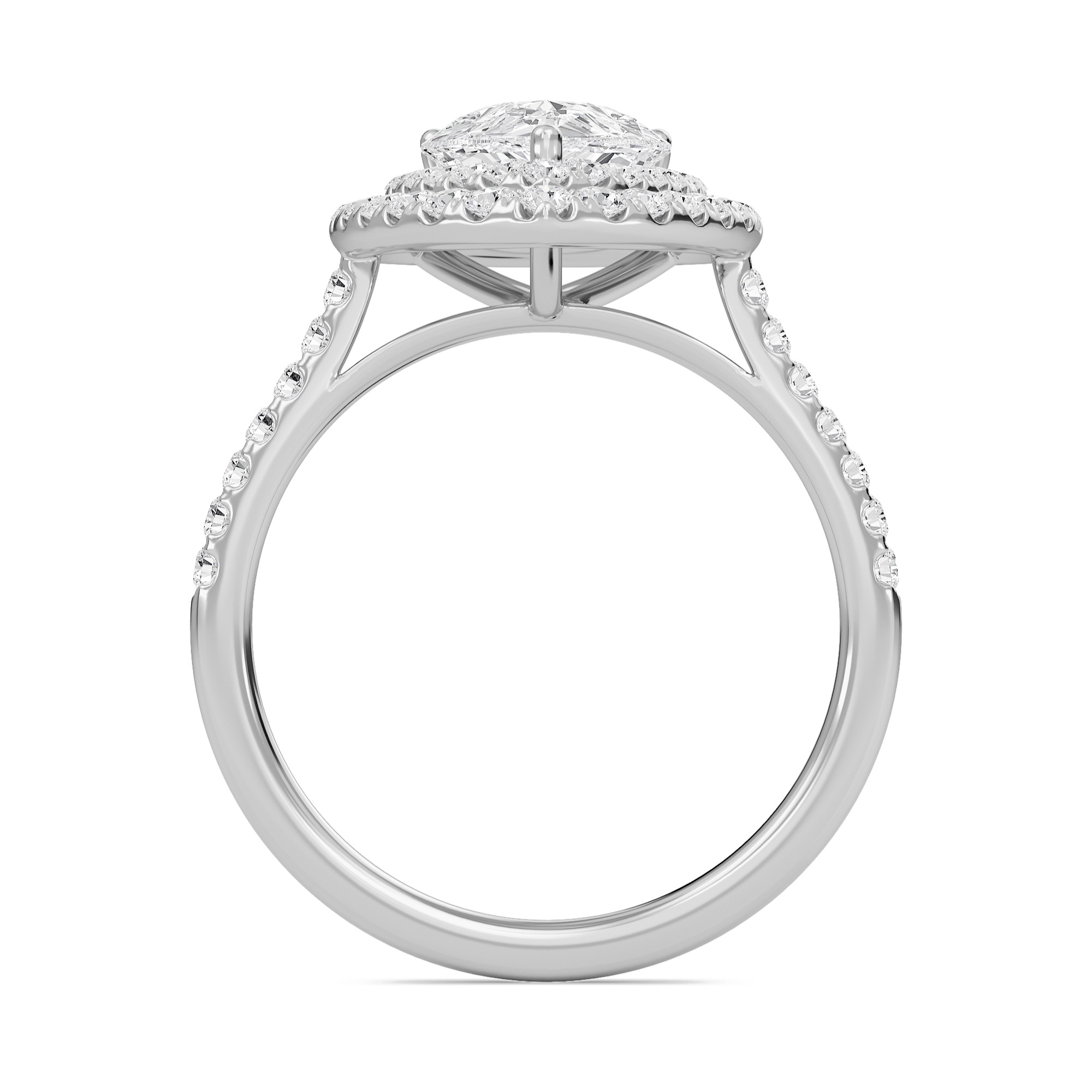 Pear Double Halo Engagement Ring