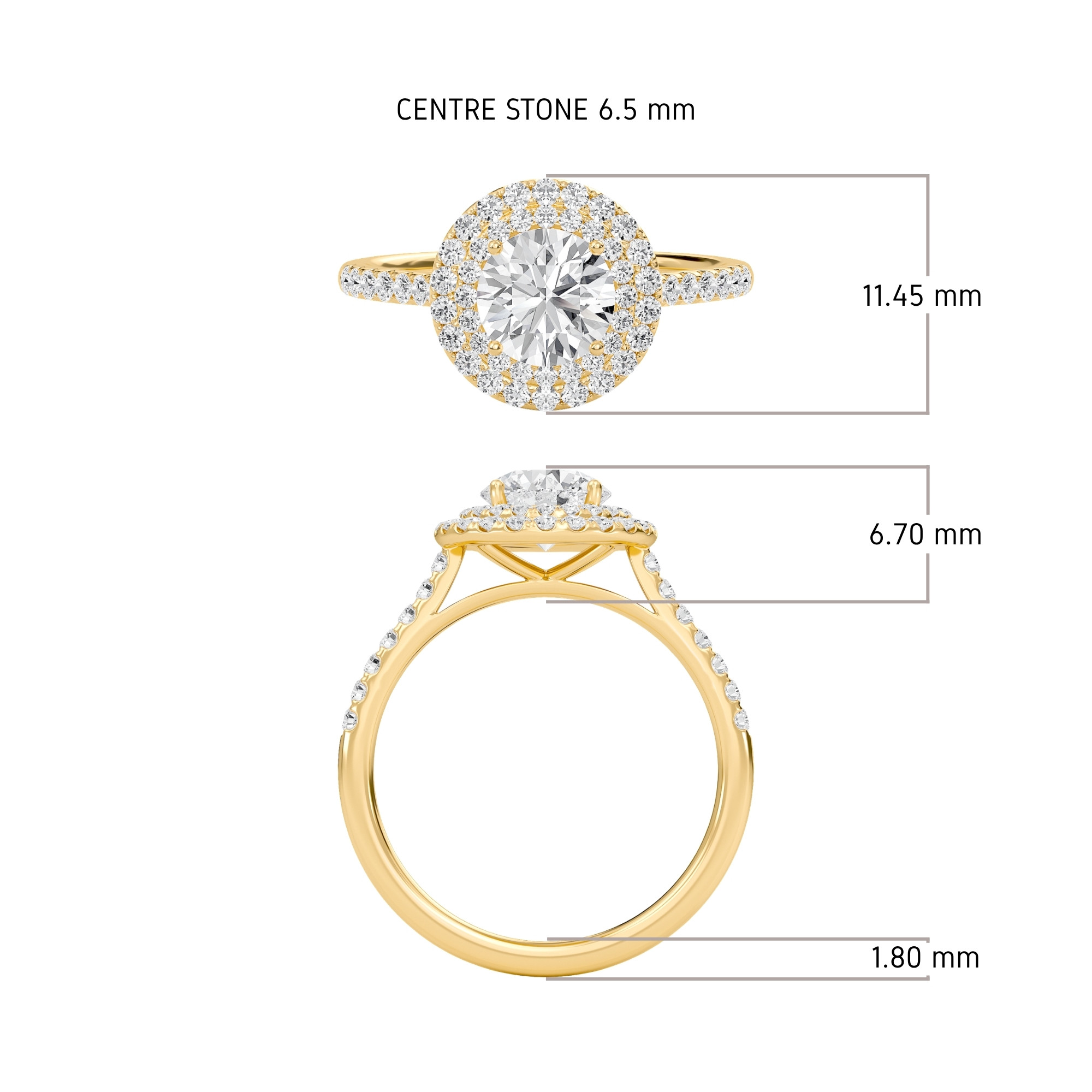 Round Double Halo Engagement Ring