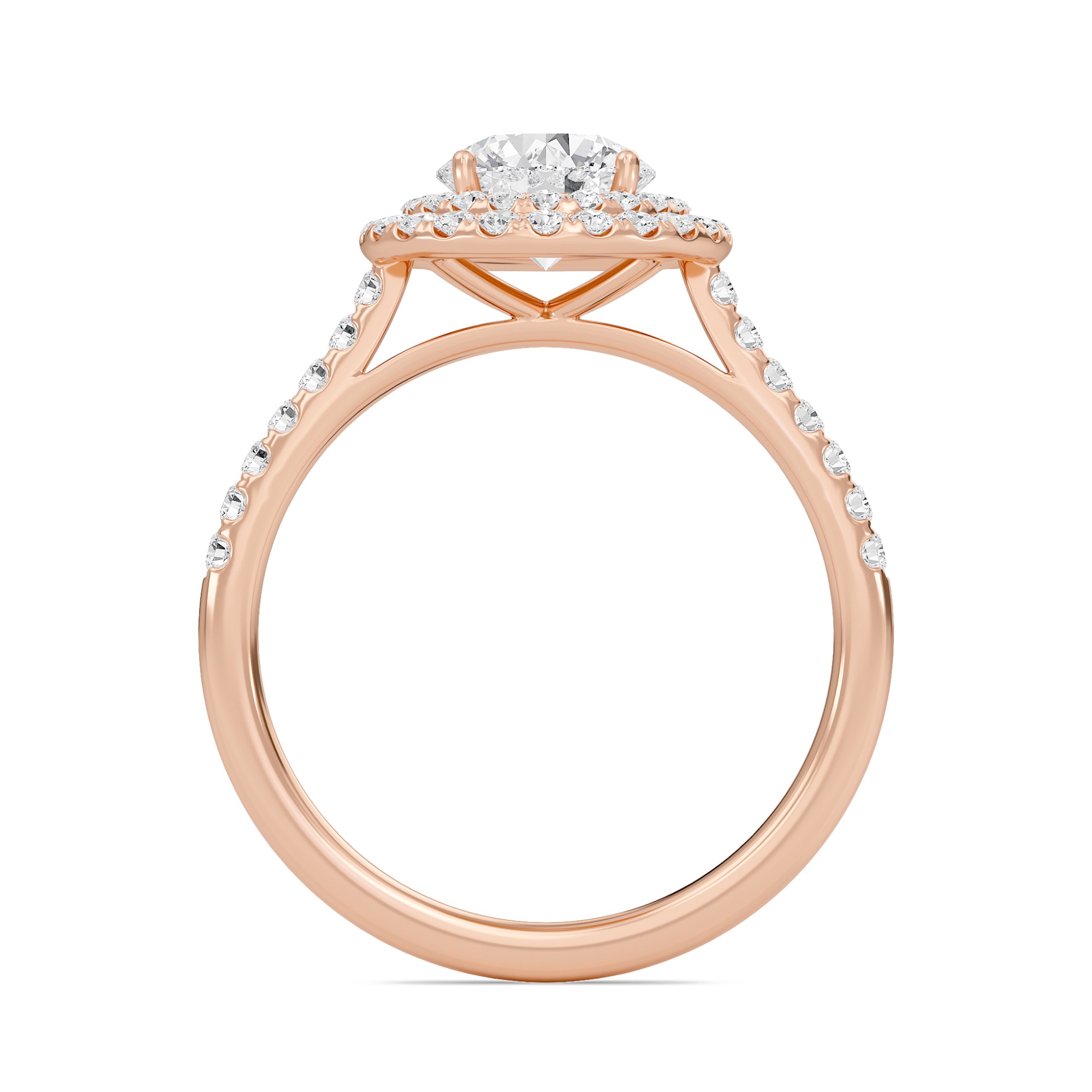 Round Double Halo Engagement Ring