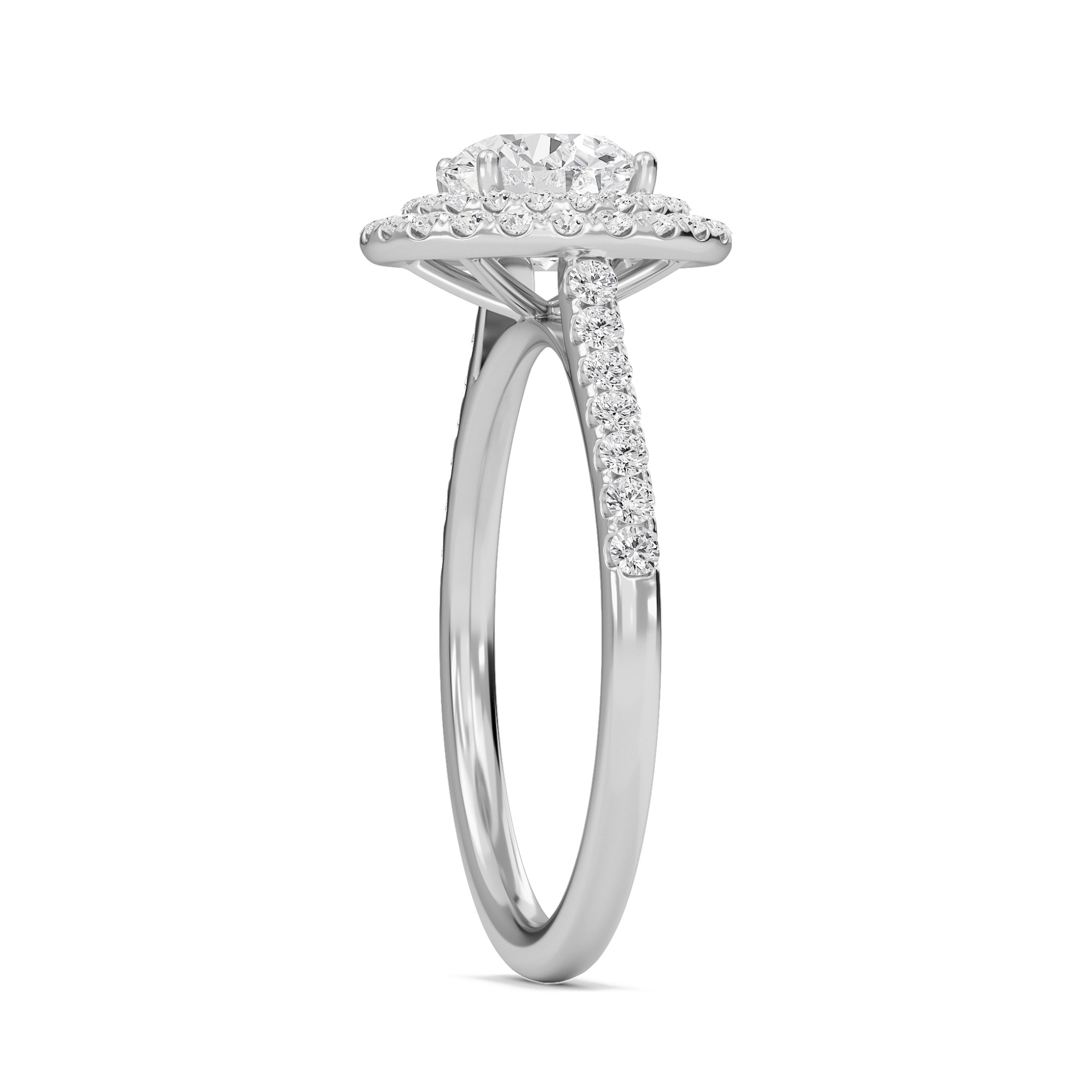 Round Double Halo Engagement Ring