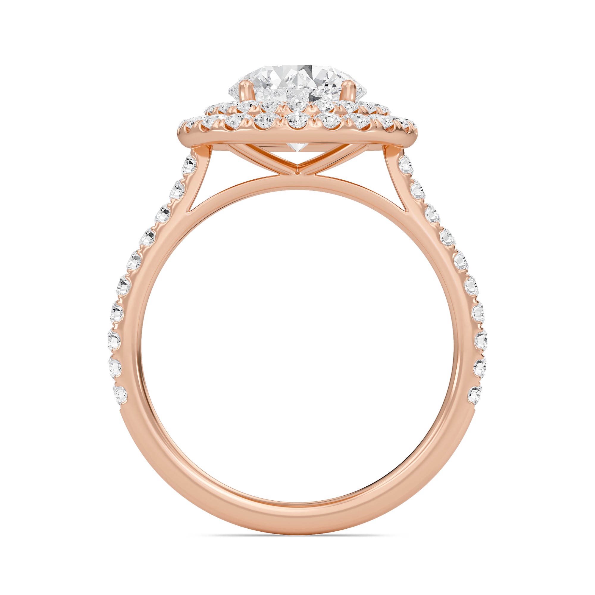 Round Double Halo Engagement Ring