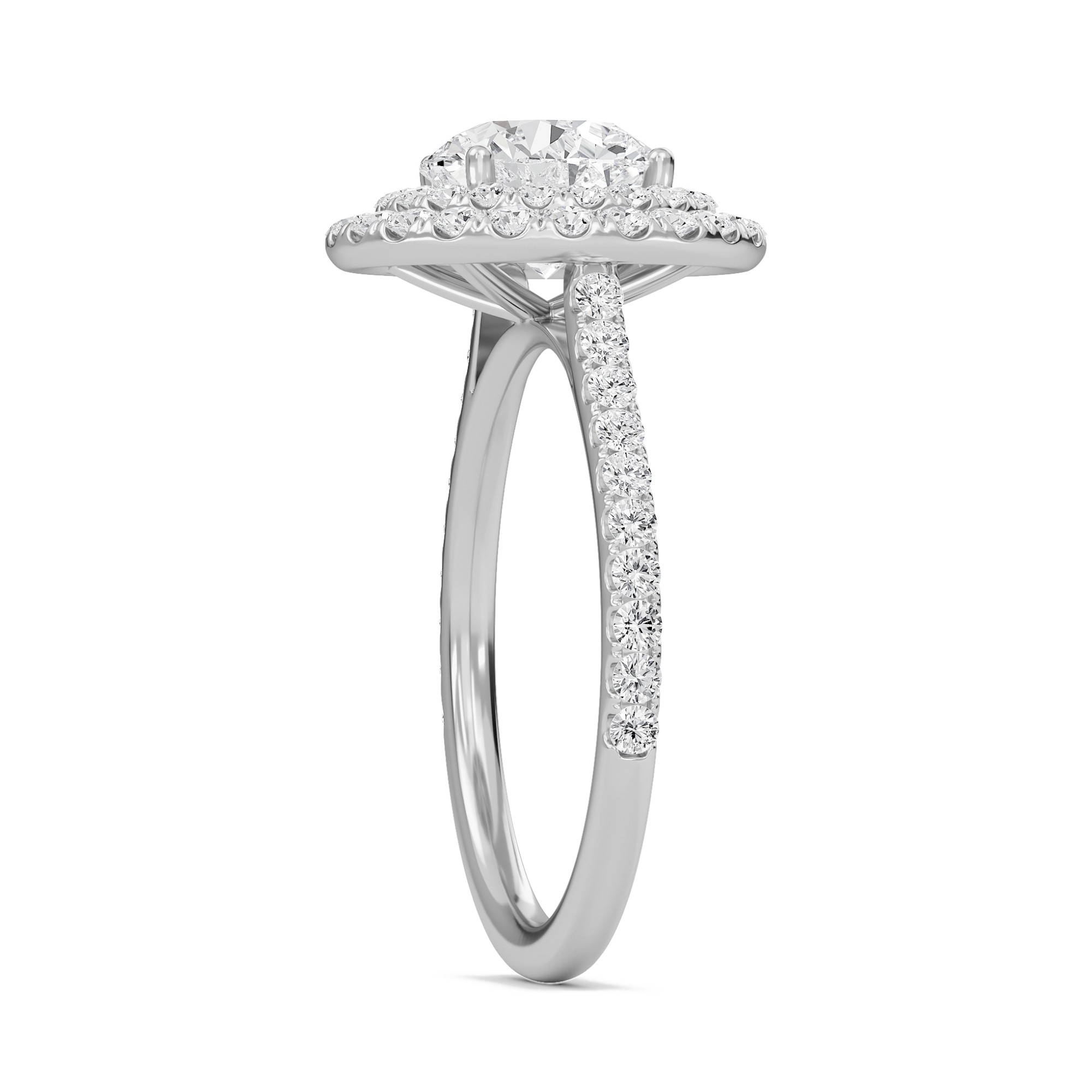 Round Double Halo Engagement Ring