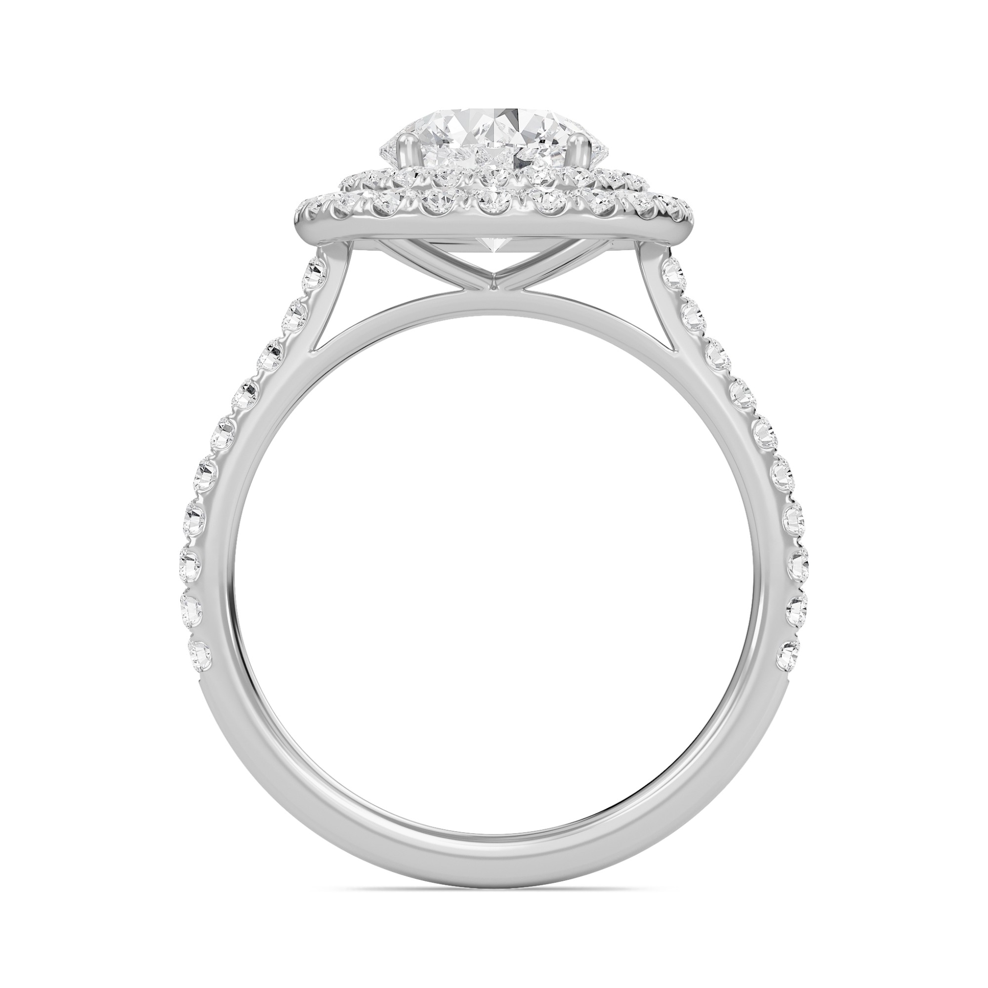 Round Double Halo Engagement Ring
