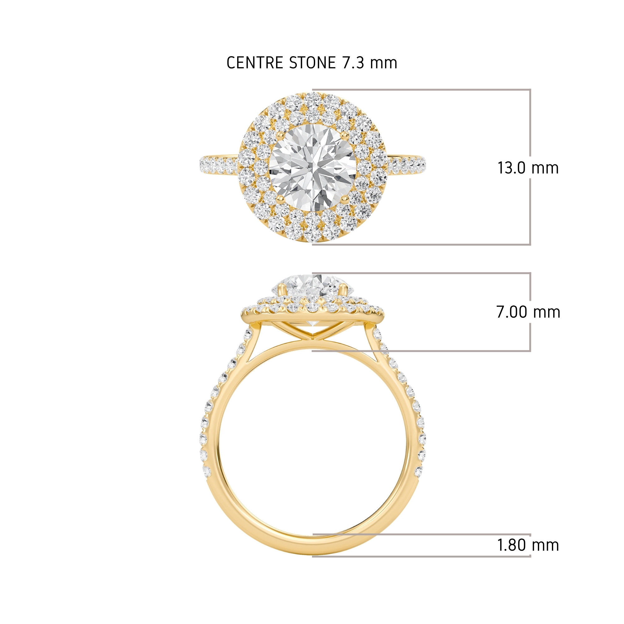 Round Double Halo Engagement Ring