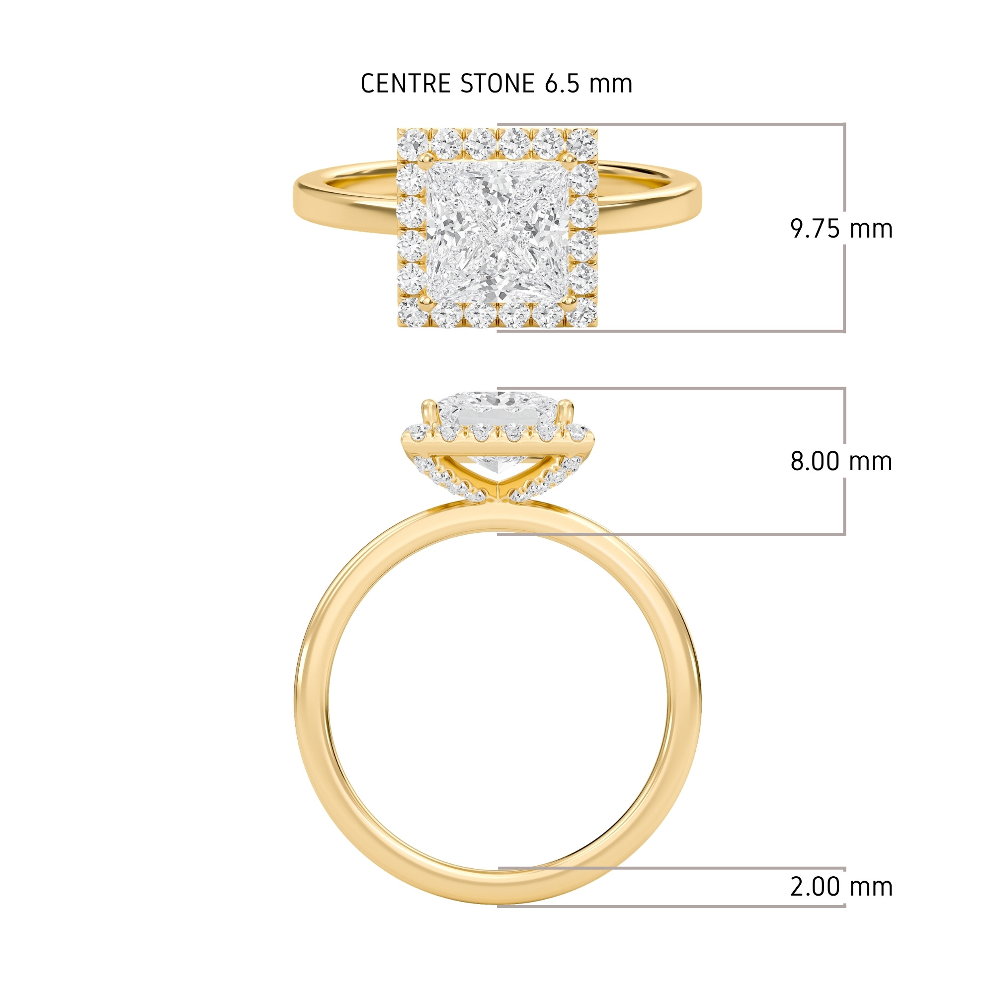 Halo Embellished Prongs Ring