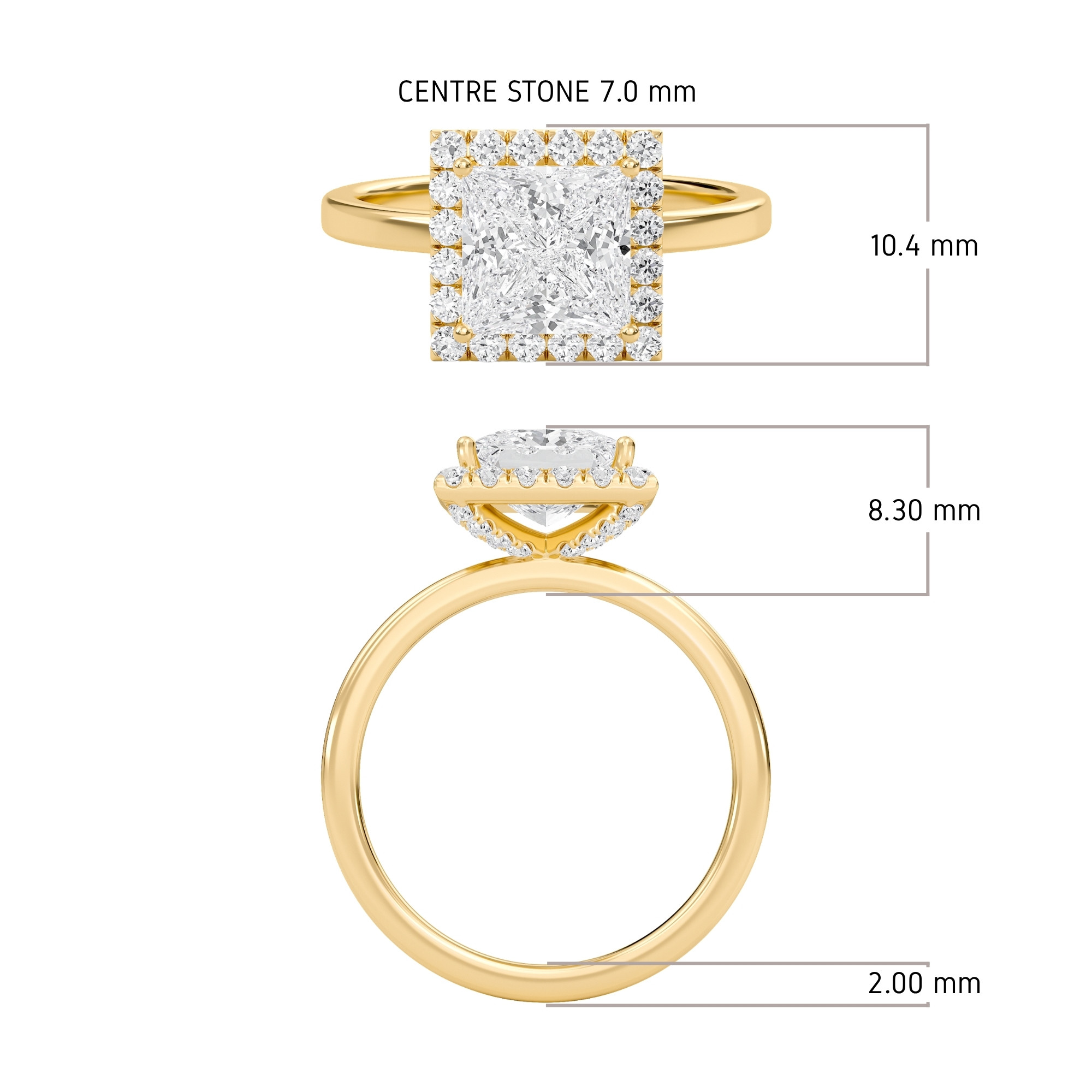 Halo Embellished Prongs Ring