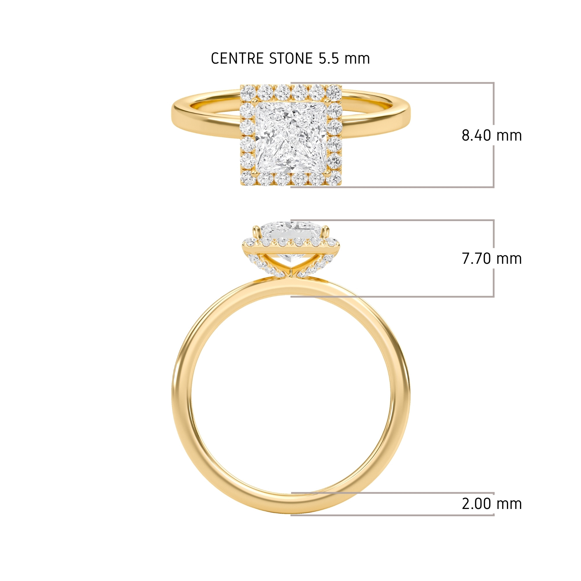 Halo Embellished Prongs Ring