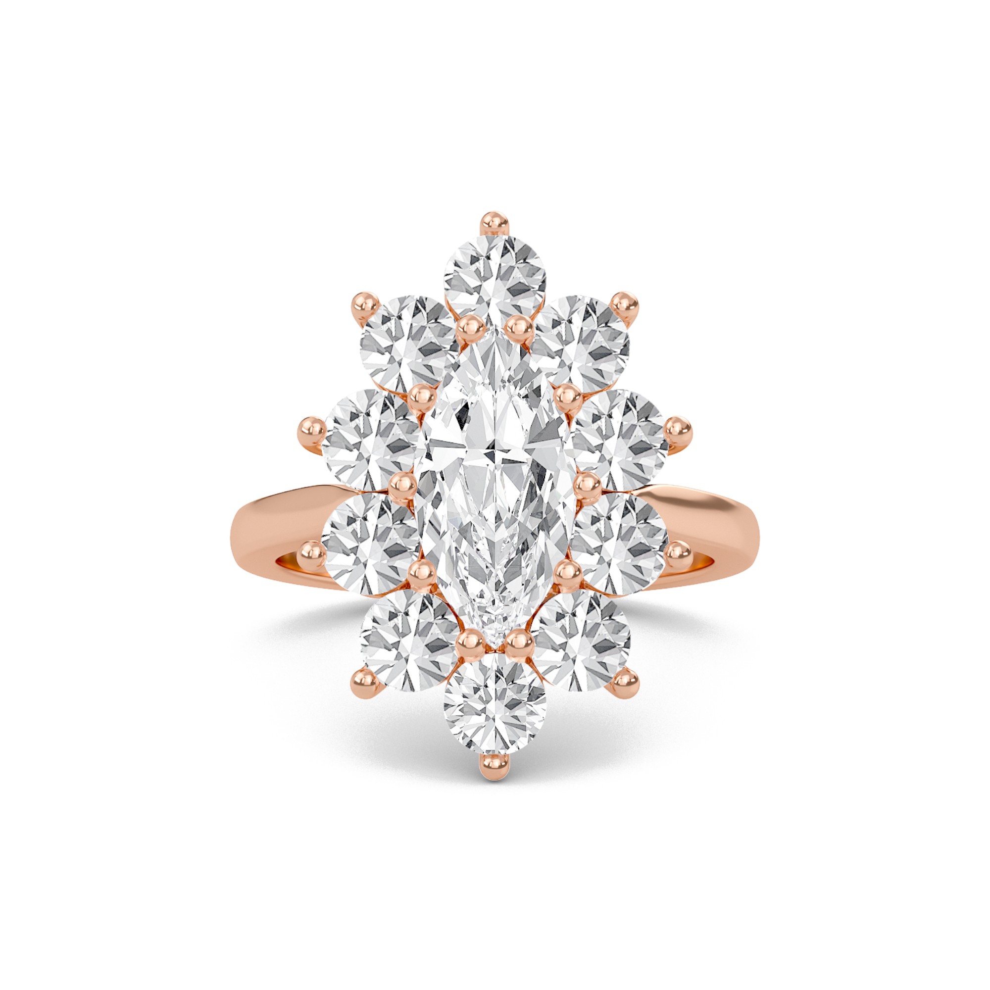 Floral Halo Engagement Ring