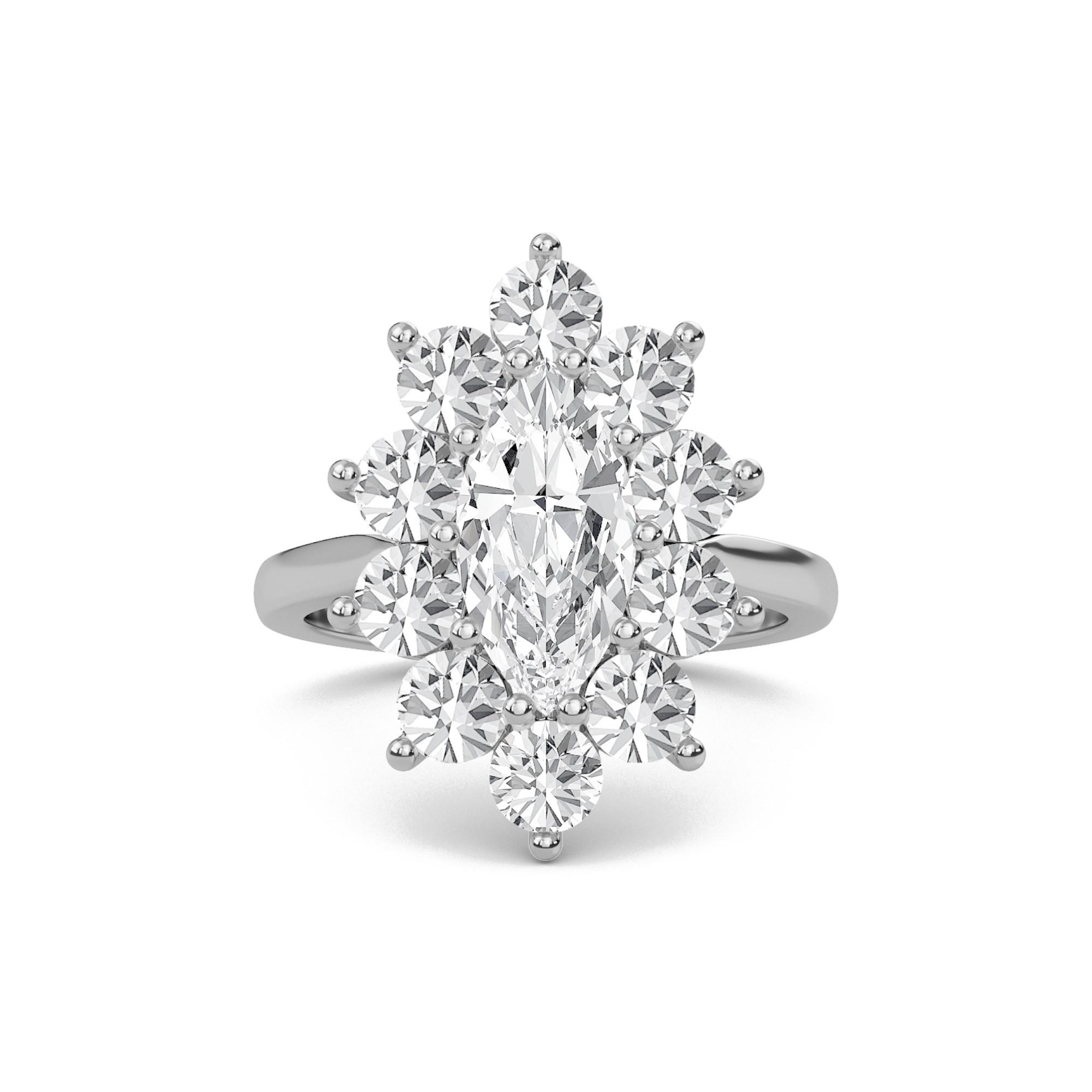 Floral Halo Engagement Ring