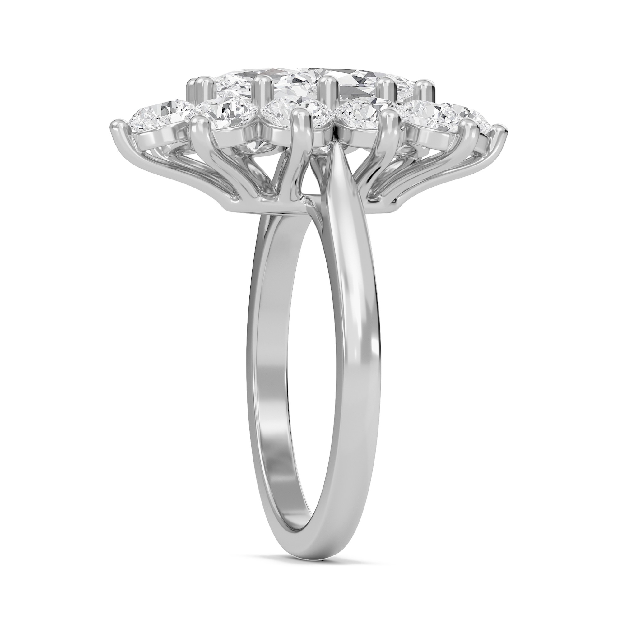 Floral Halo Engagement Ring
