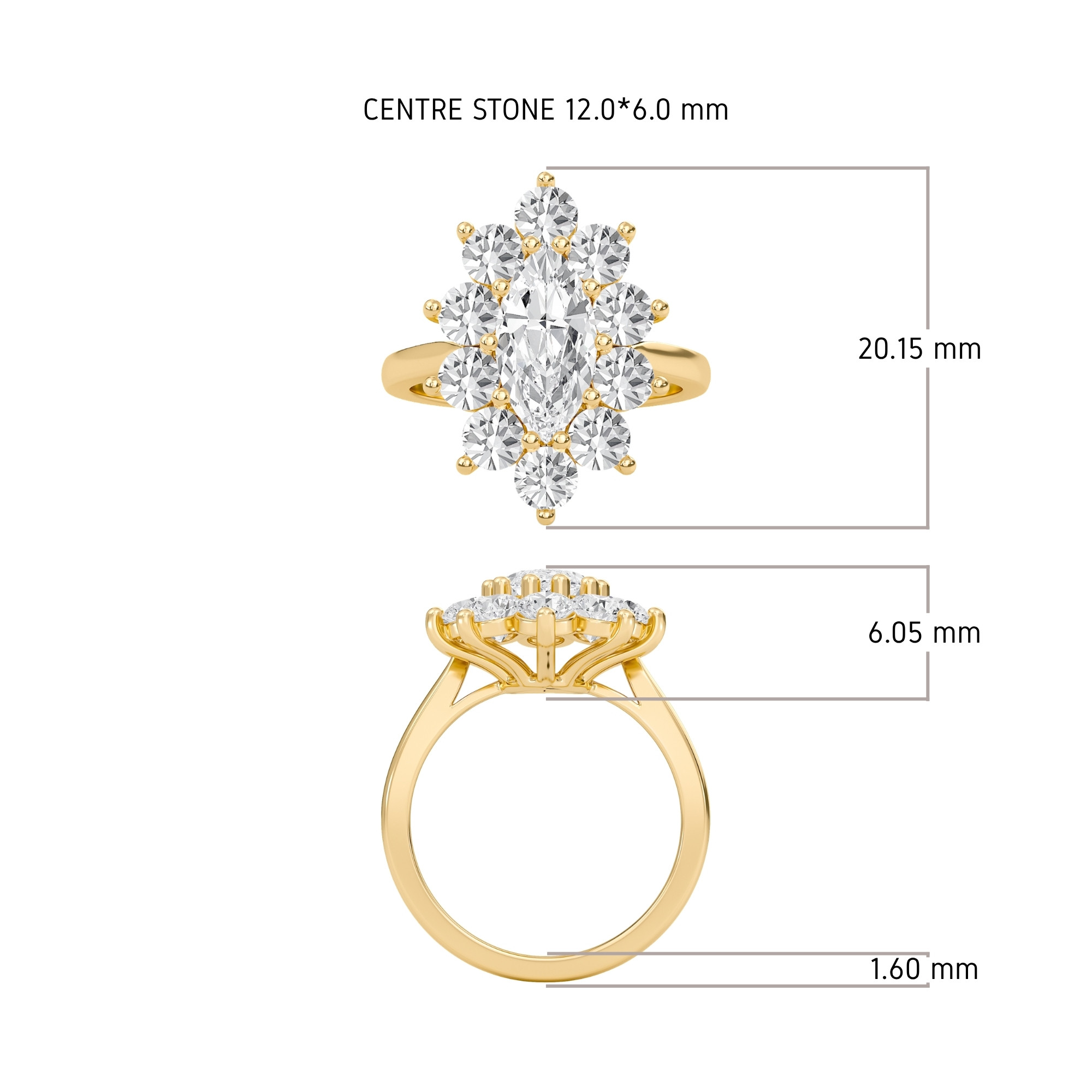 Floral Halo Engagement Ring