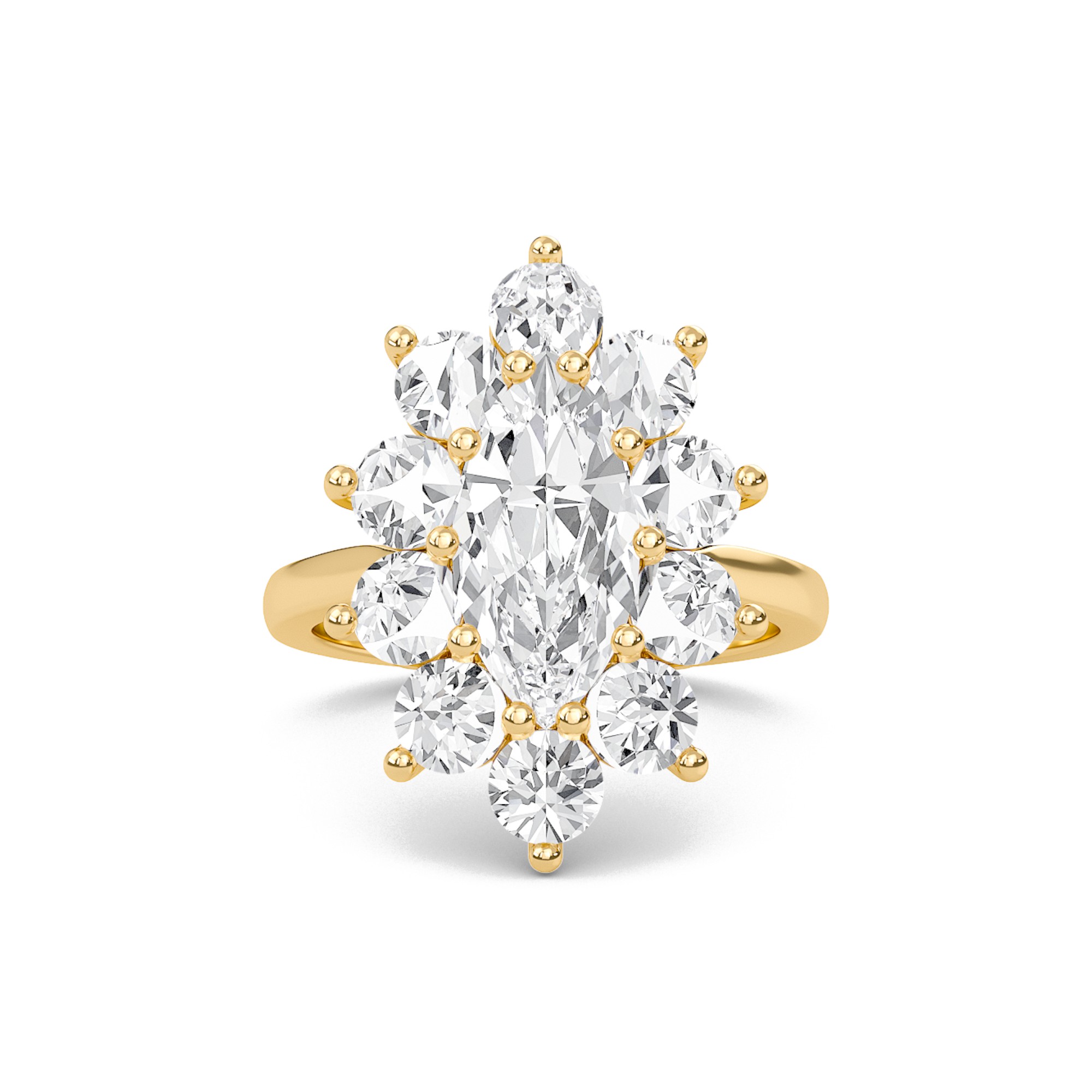 Floral Halo Engagement Ring
