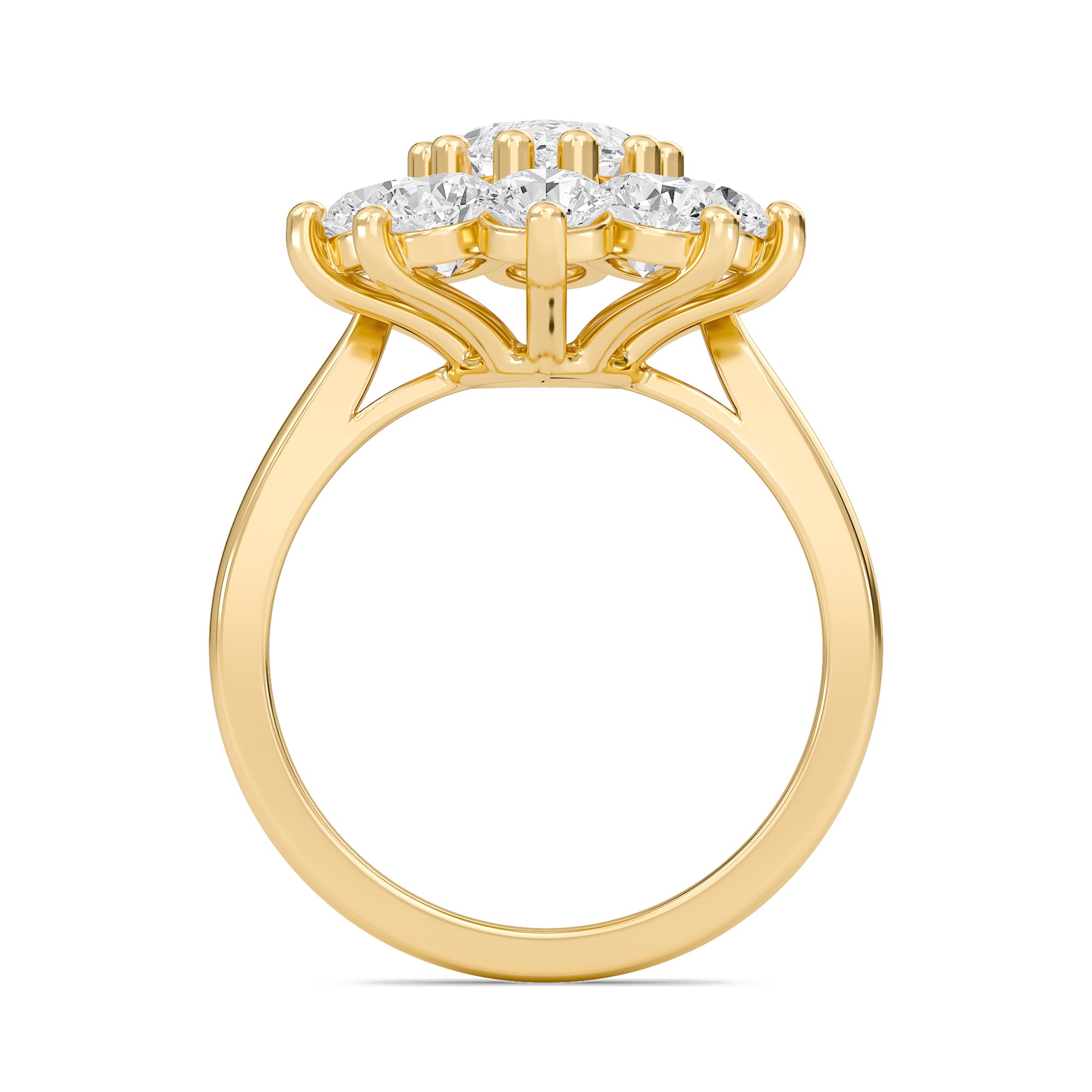 Floral Halo Engagement Ring