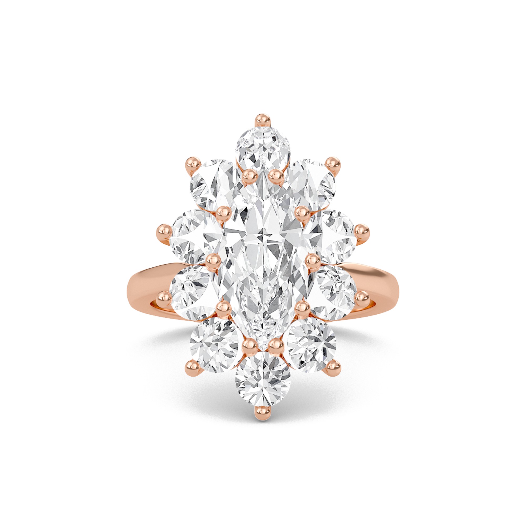 Floral Halo Engagement Ring