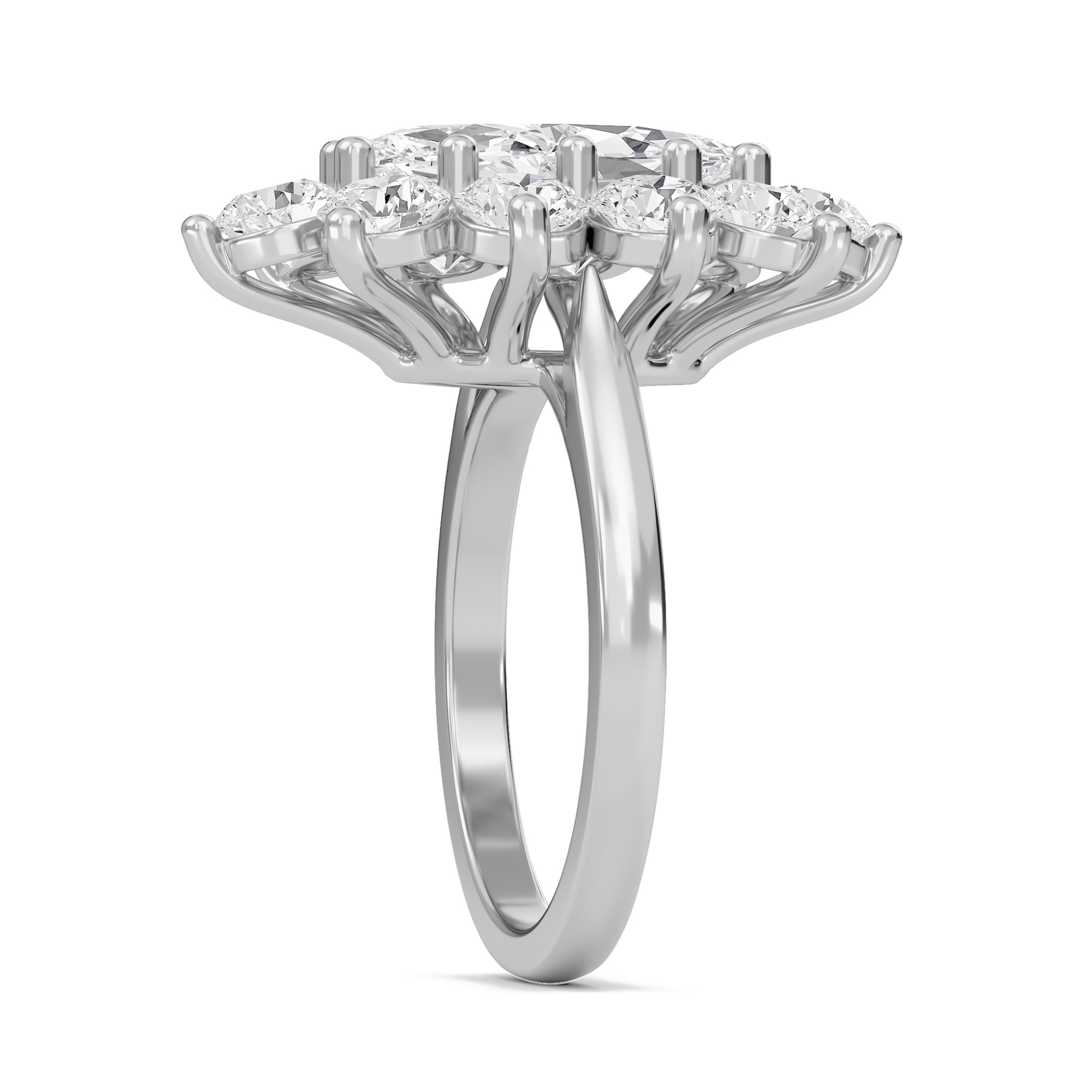 Floral Halo Engagement Ring