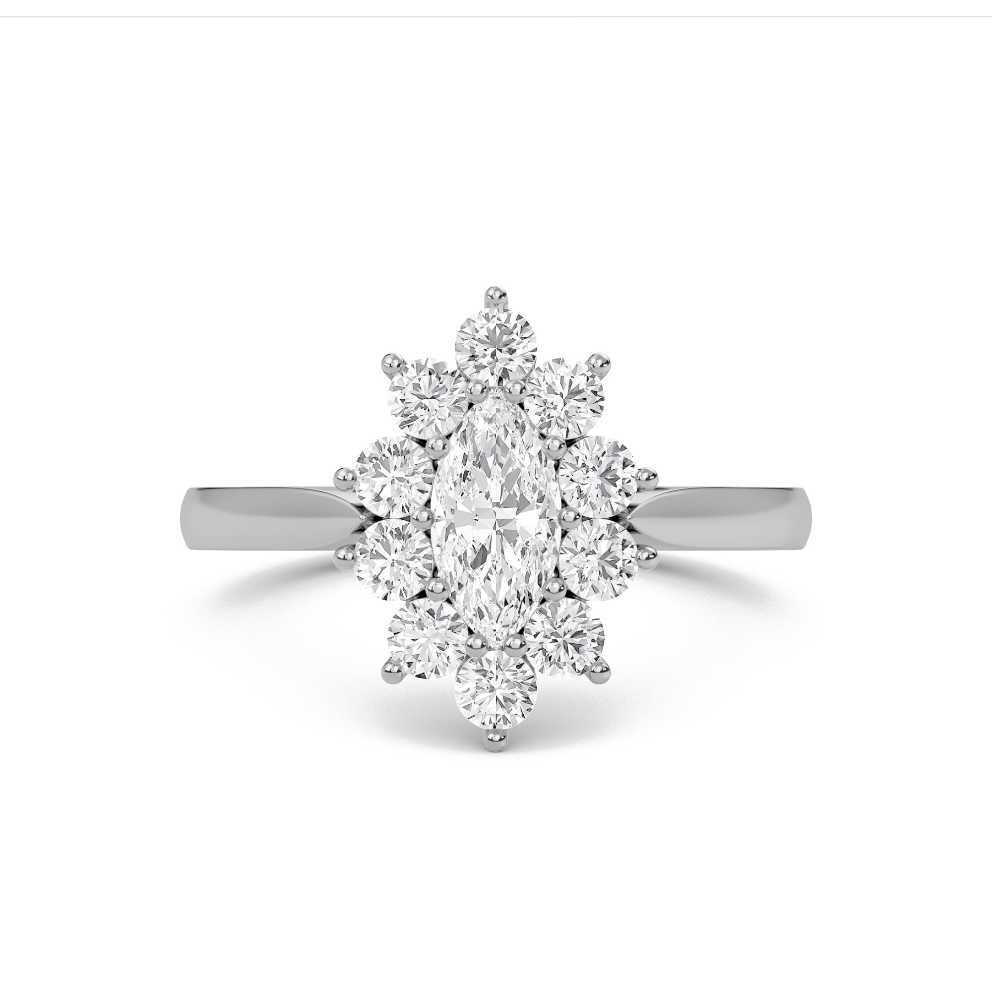 Floral Halo Engagement Ring