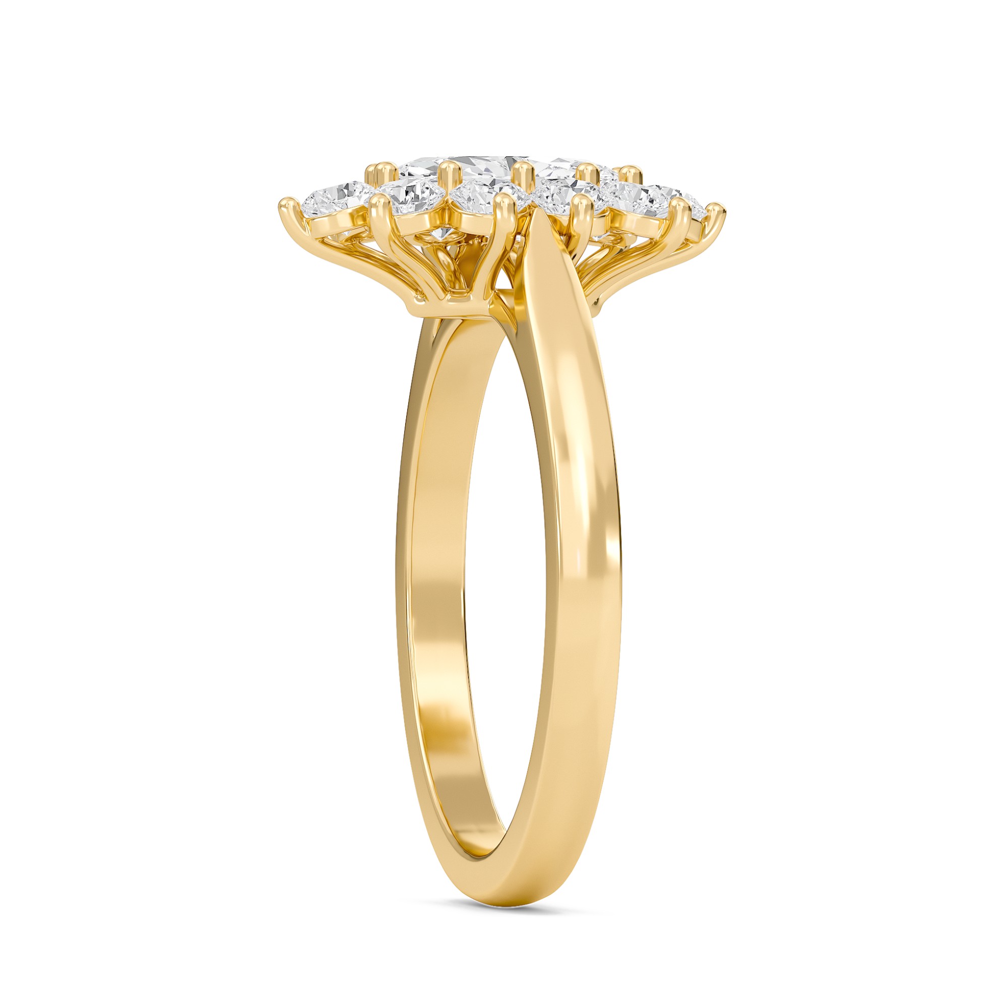 Floral Halo Engagement Ring