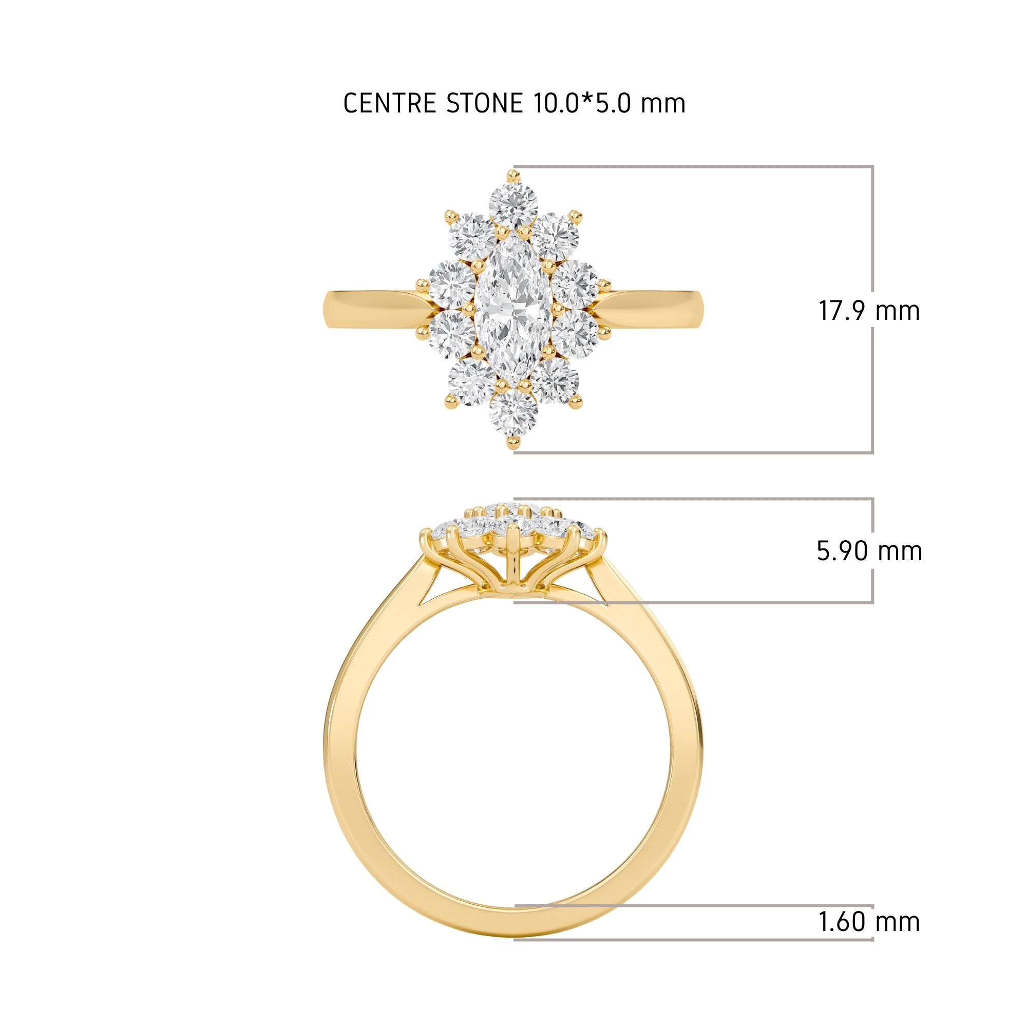 Floral Halo Engagement Ring