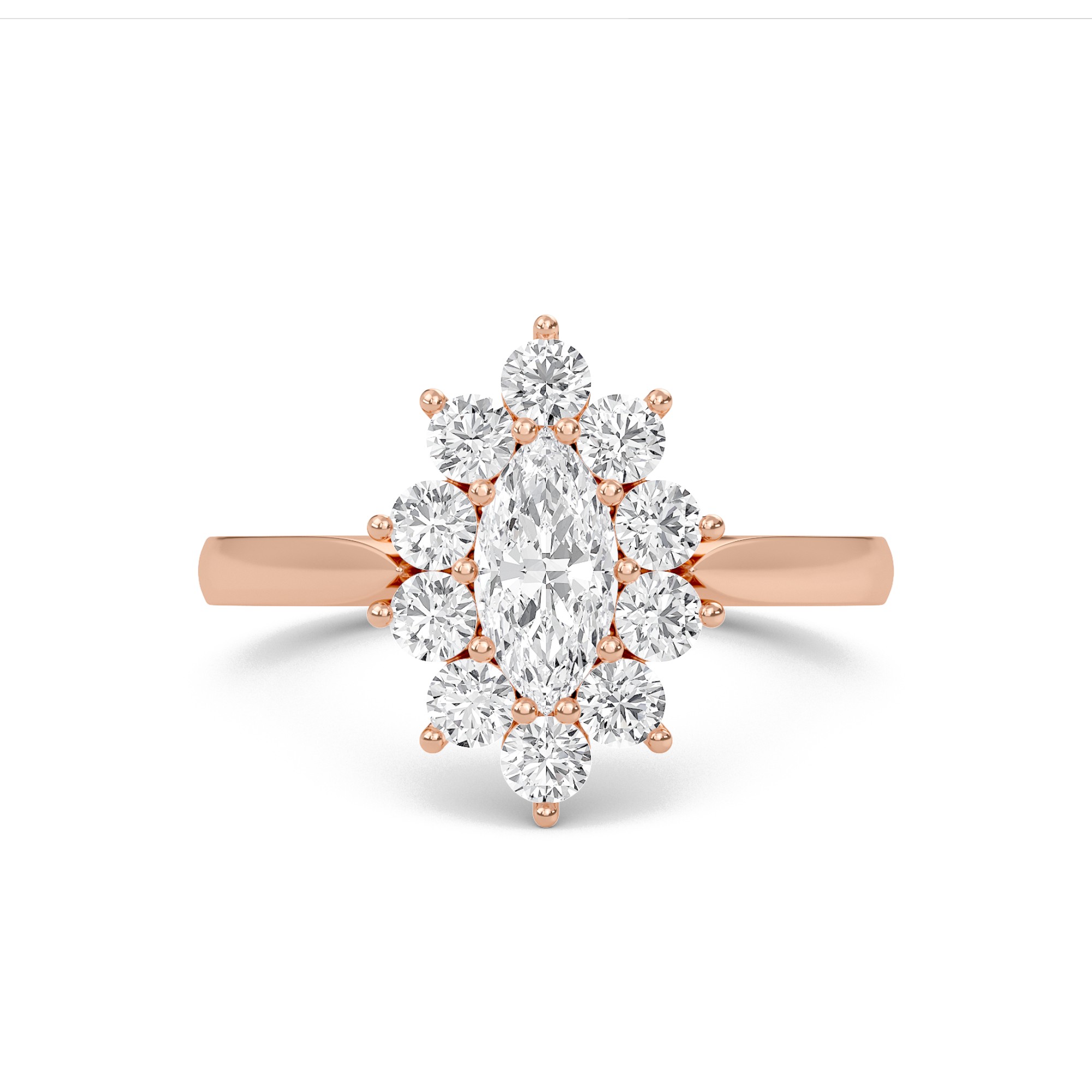 Floral Halo Engagement Ring