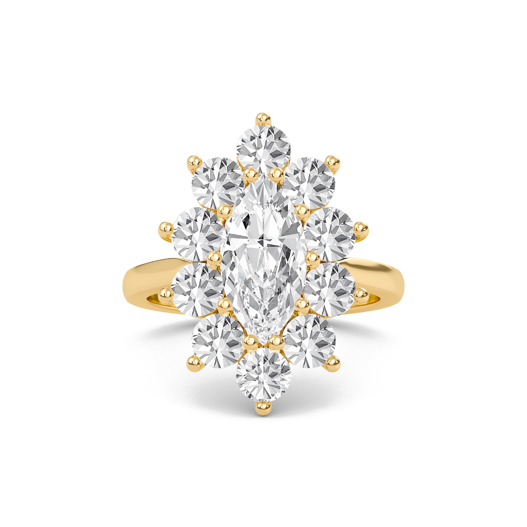 Floral Halo Engagement Ring