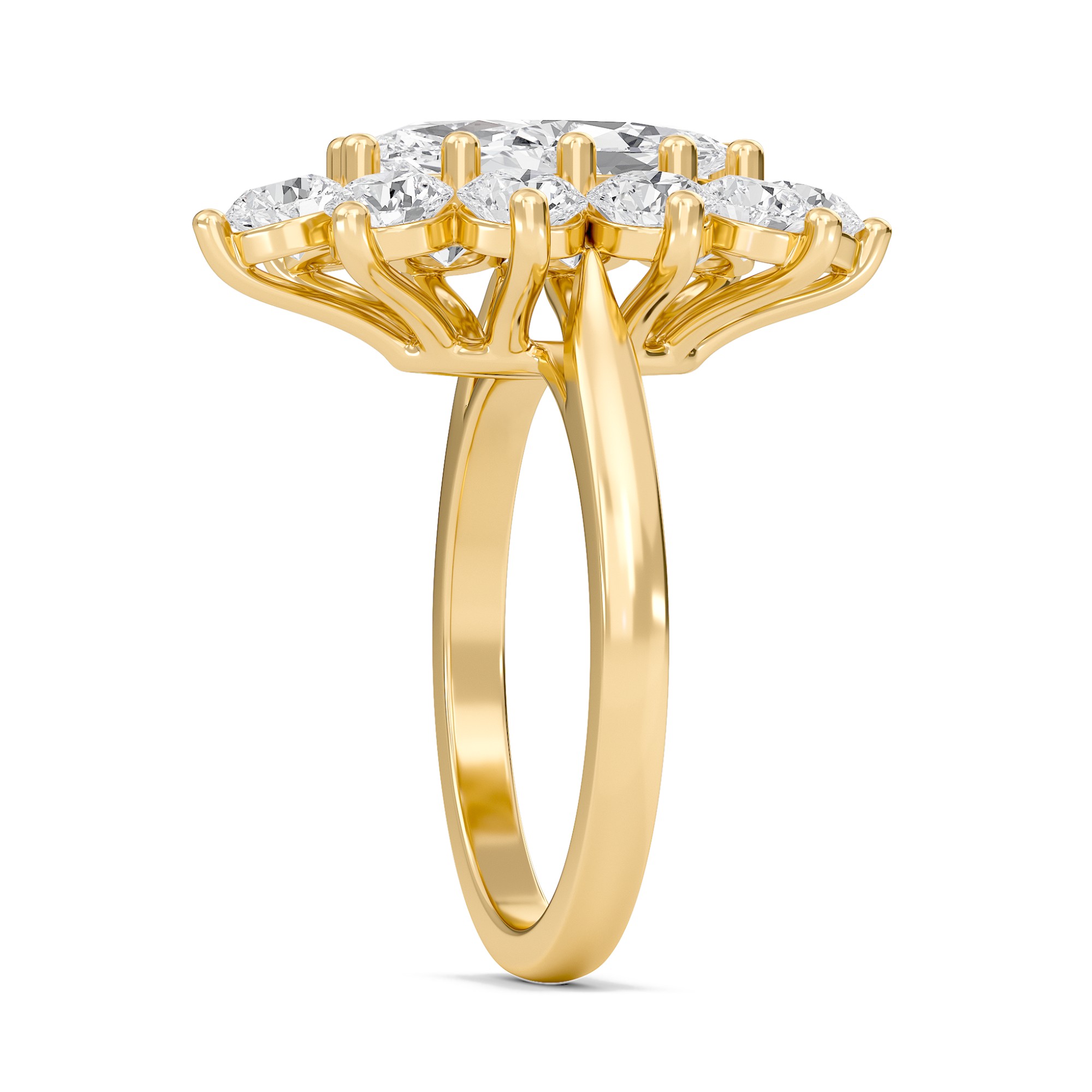 Floral Halo Engagement Ring