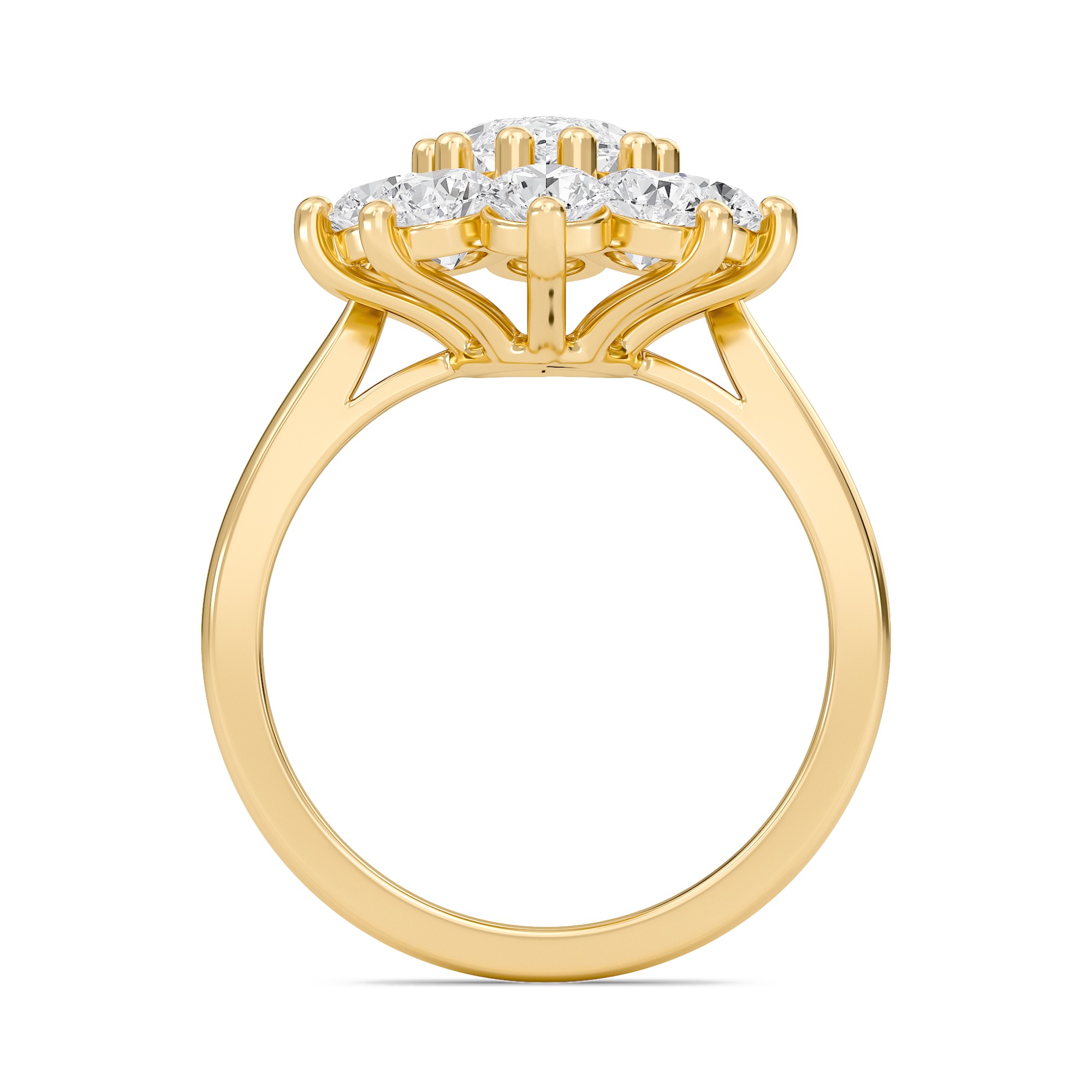 Floral Halo Engagement Ring