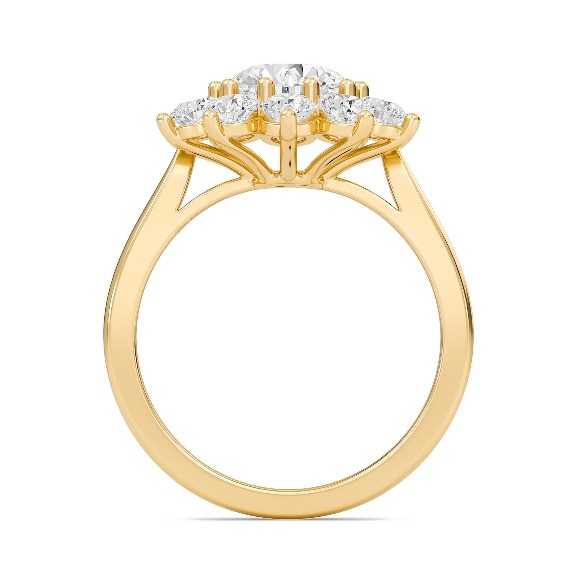 Star Halo Engagement Ring