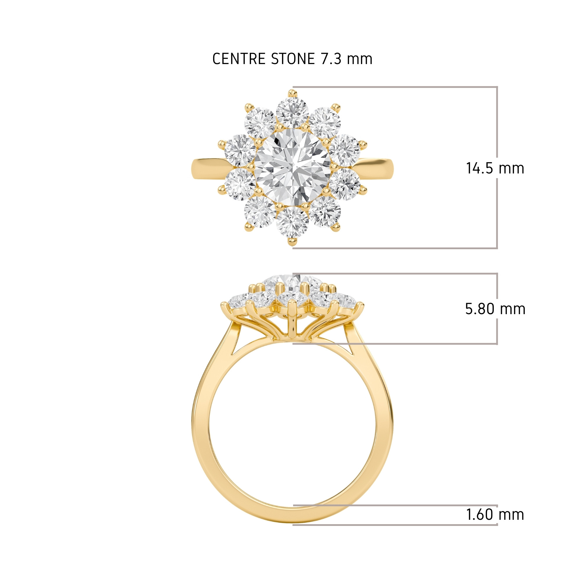 Star Halo Engagement Ring