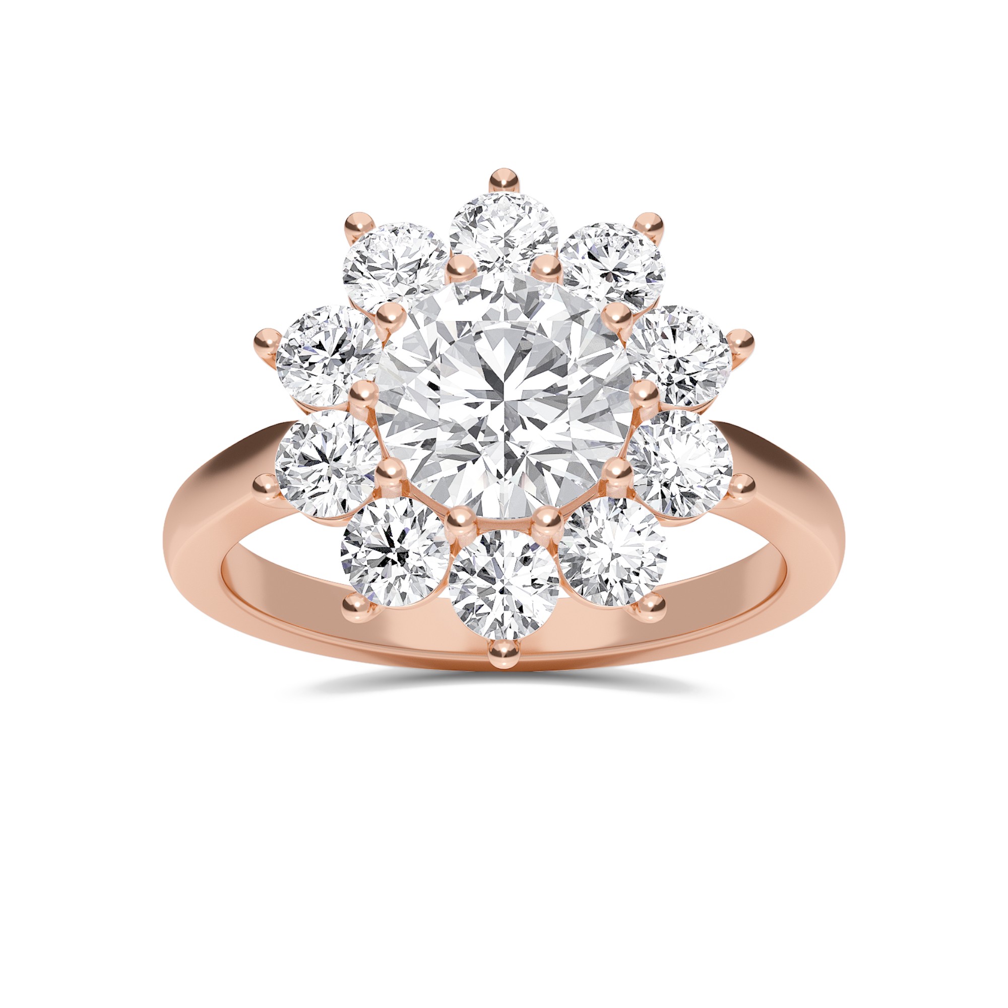 Star Halo Engagement Ring
