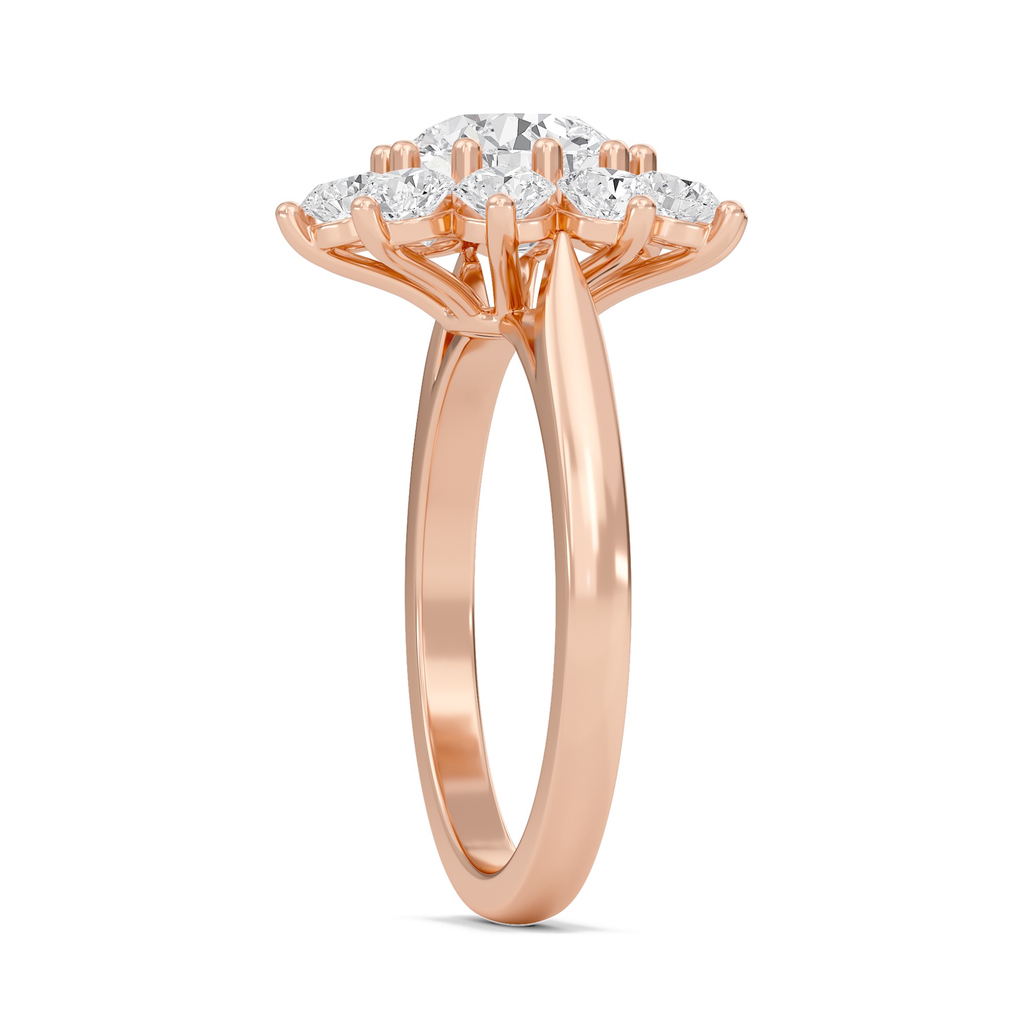 Star Halo Engagement Ring