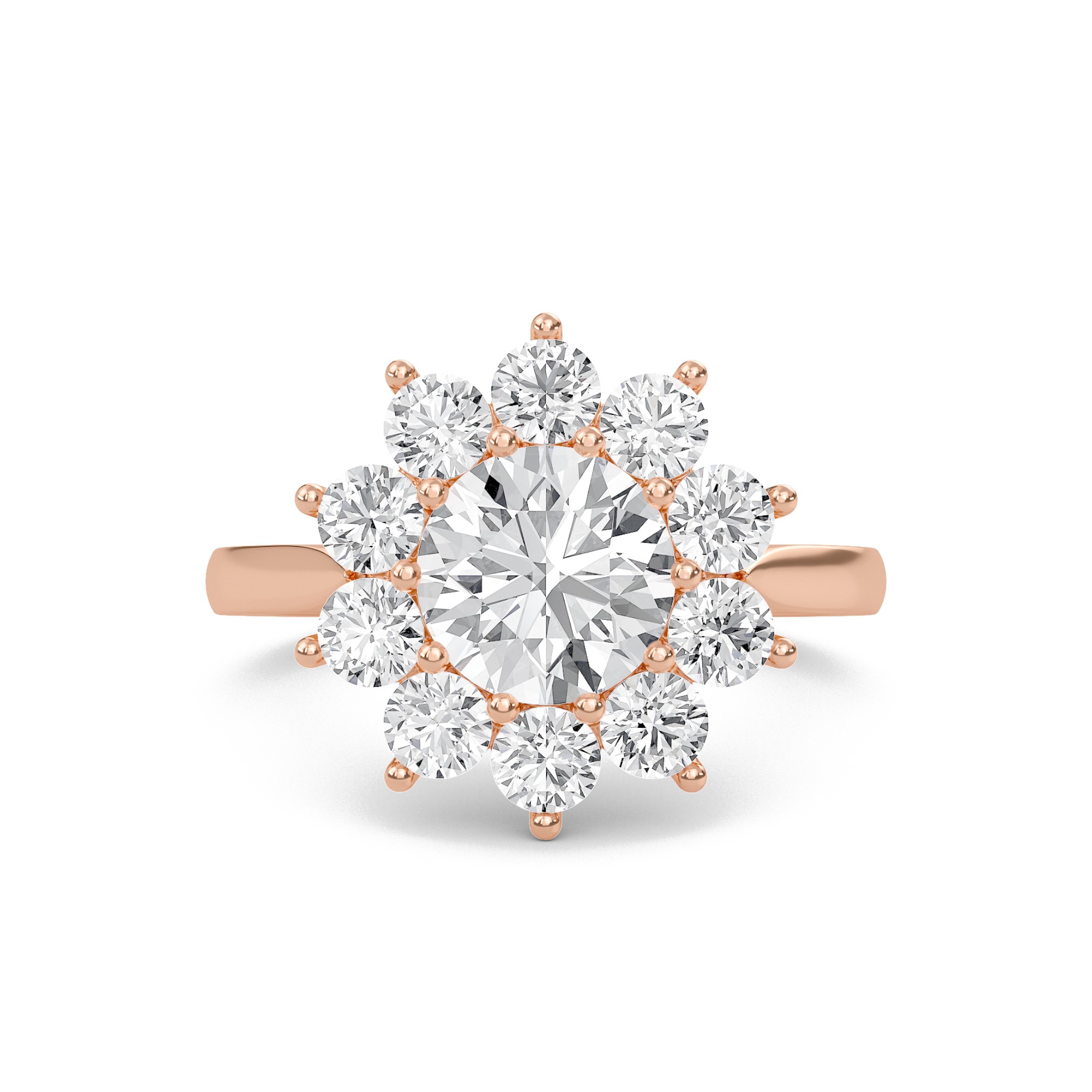 Star Halo Engagement Ring