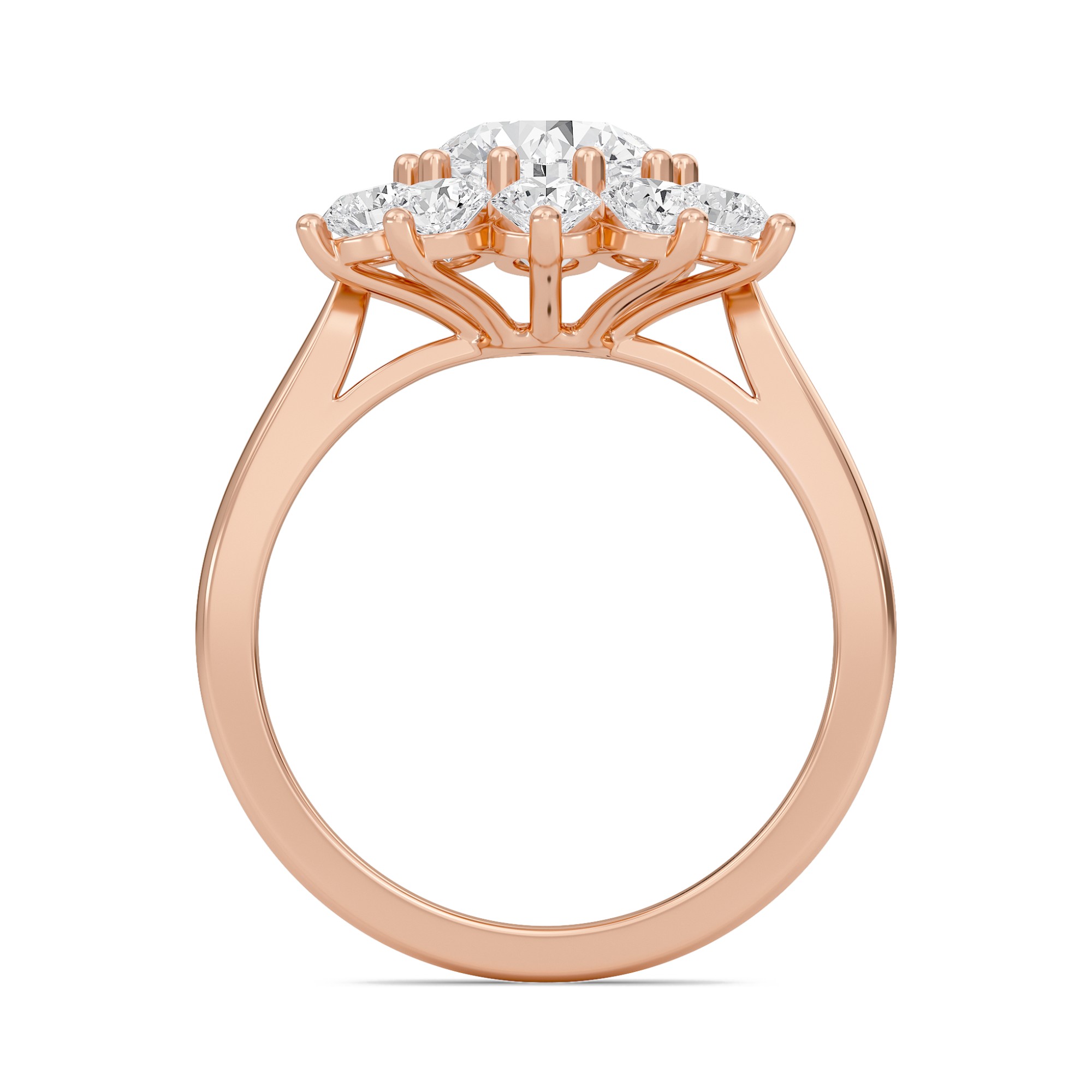 Star Halo Engagement Ring