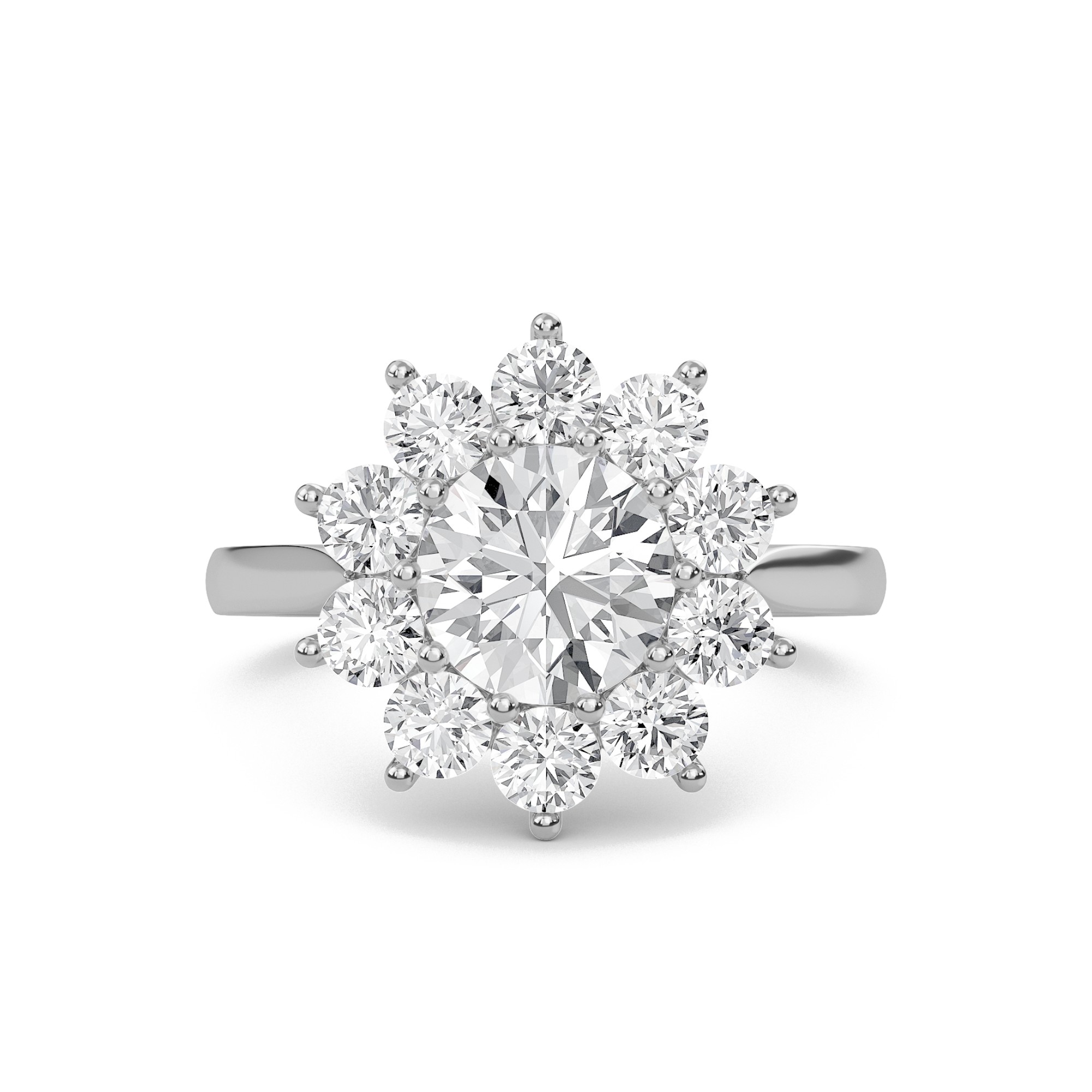 Star Halo Engagement Ring