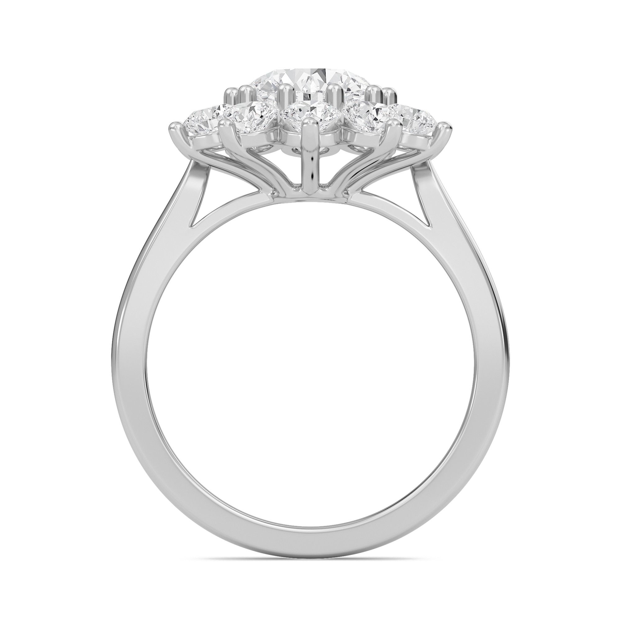 Star Halo Engagement Ring
