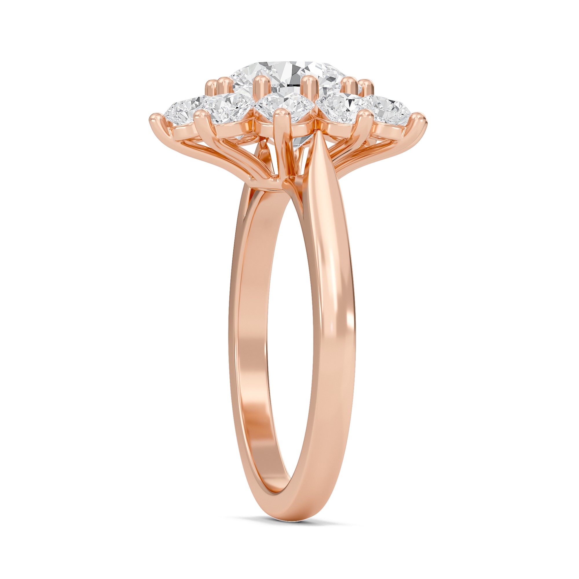 Star Halo Engagement Ring