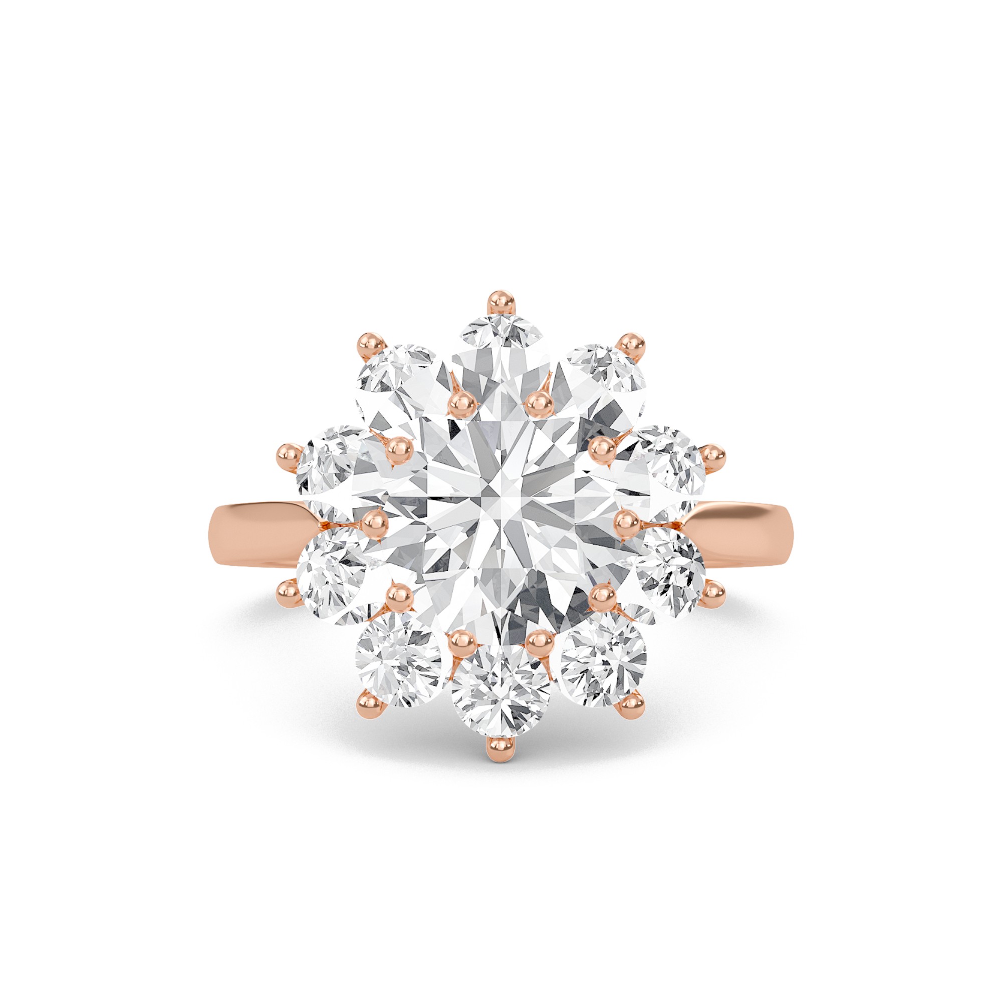 Star Halo Engagement Ring