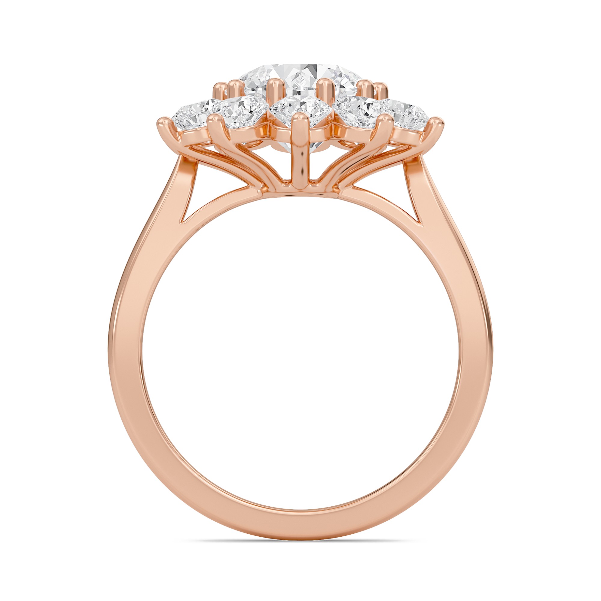 Star Halo Engagement Ring