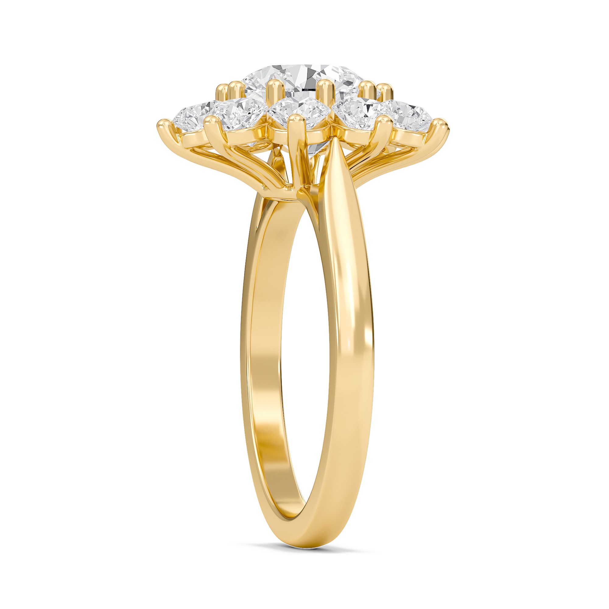 Star Halo Engagement Ring