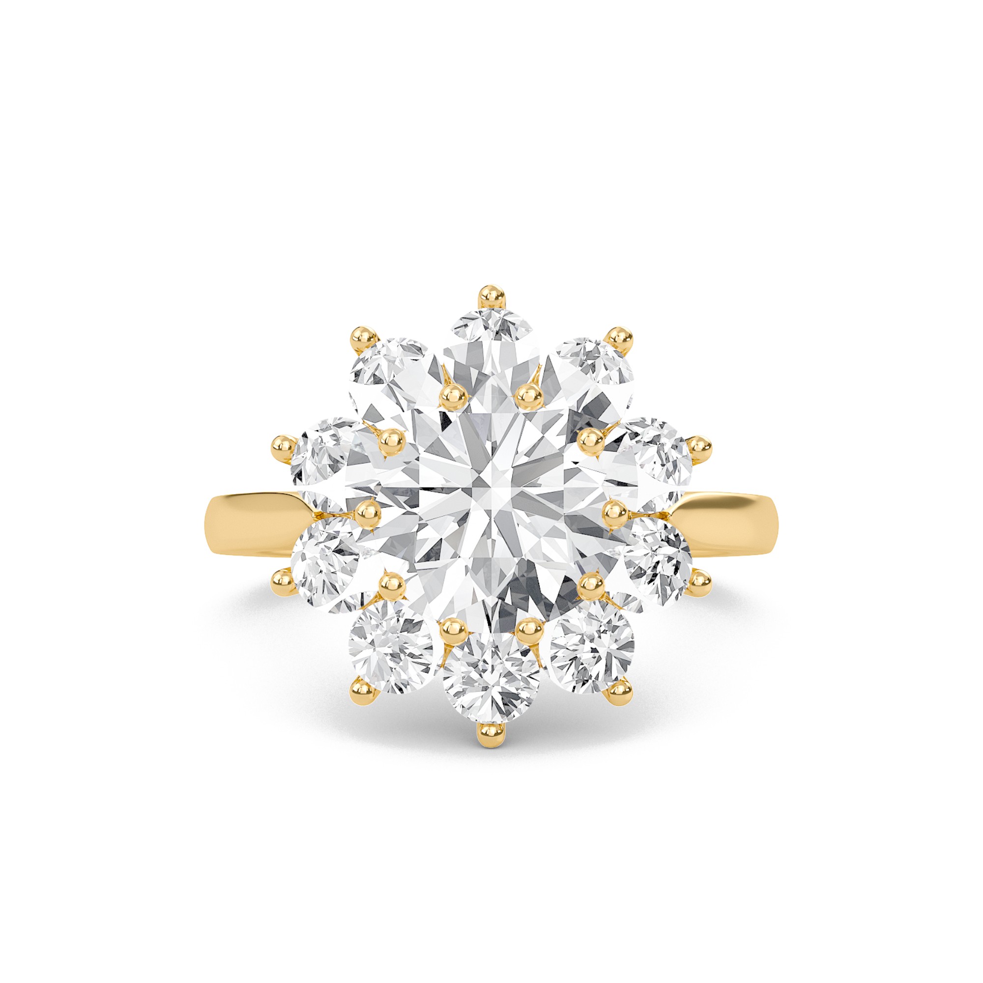 Star Halo Engagement Ring
