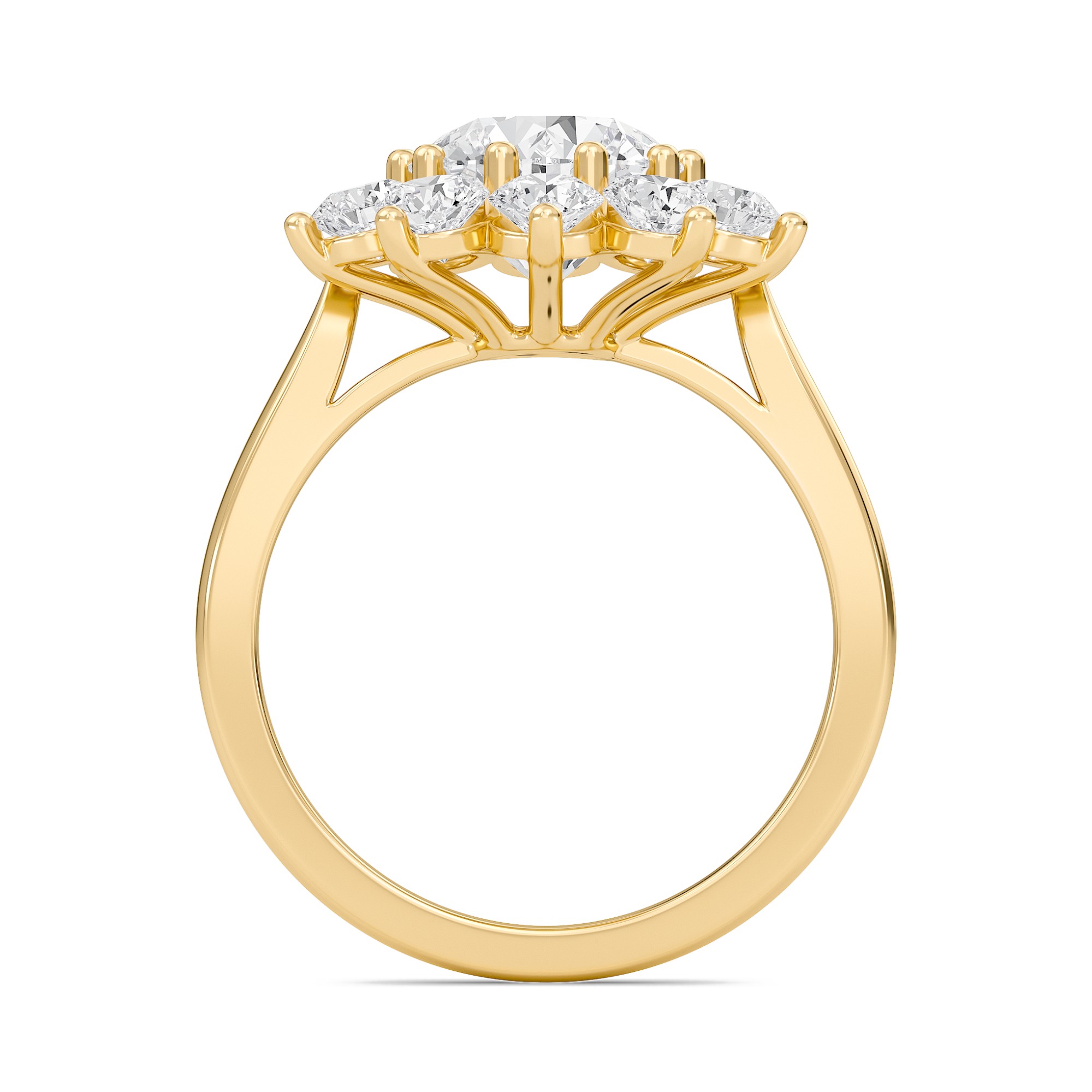 Star Halo Engagement Ring