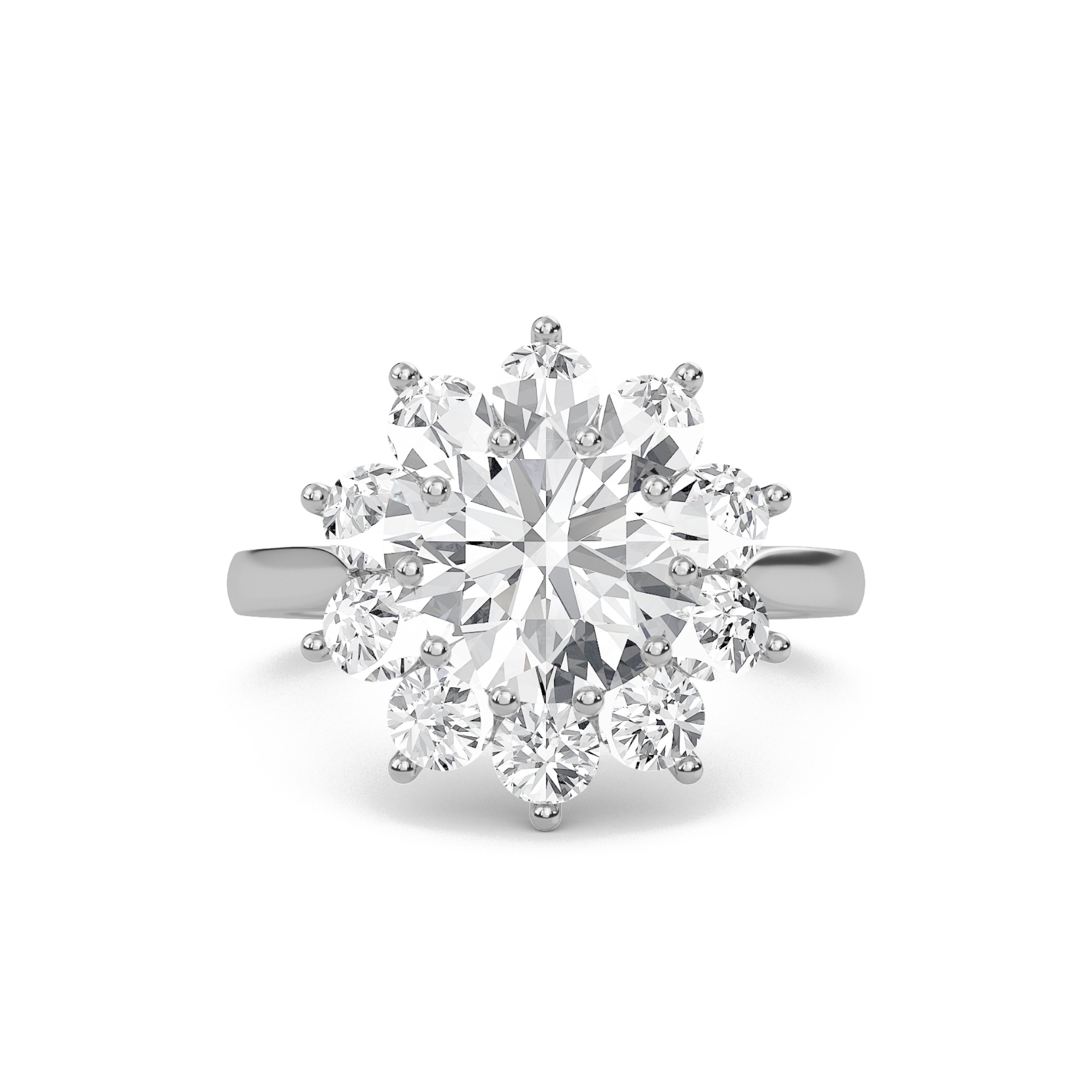Star Halo Engagement Ring