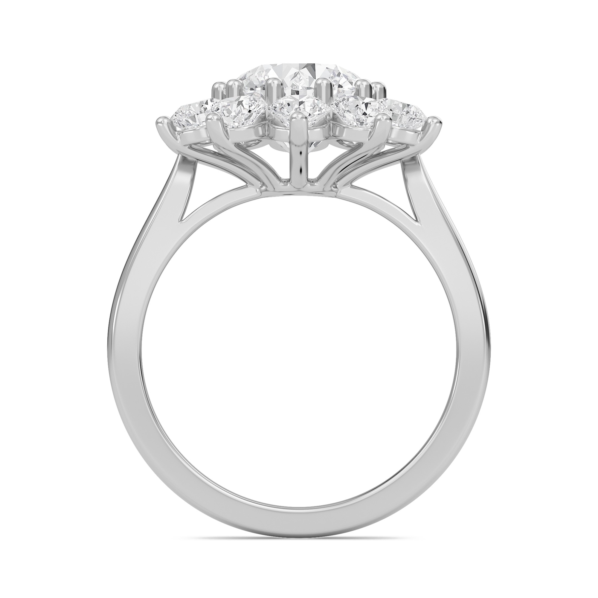 Star Halo Engagement Ring
