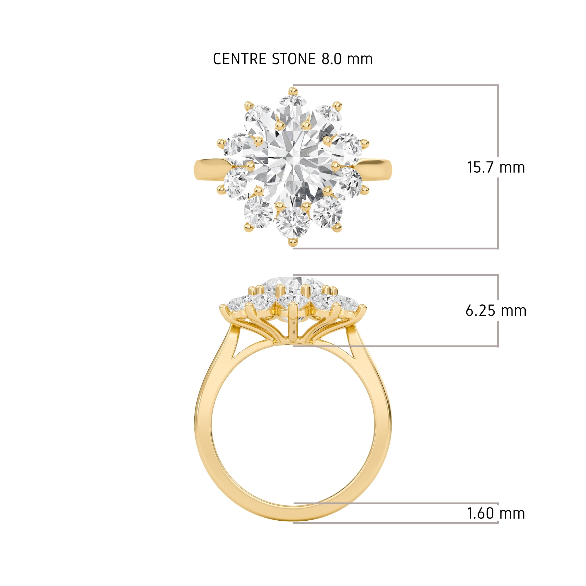 Star Halo Engagement Ring