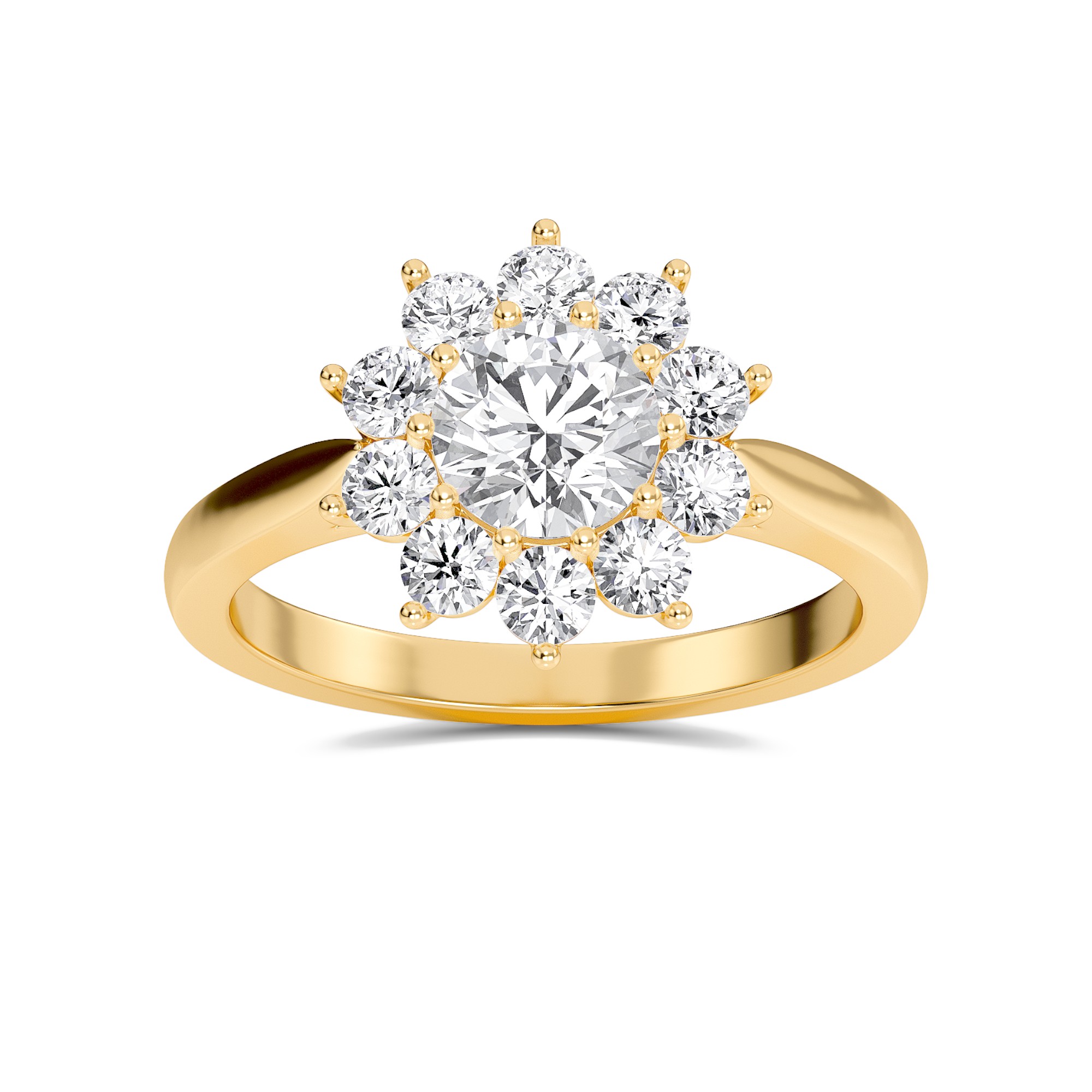 Star Halo Engagement Ring